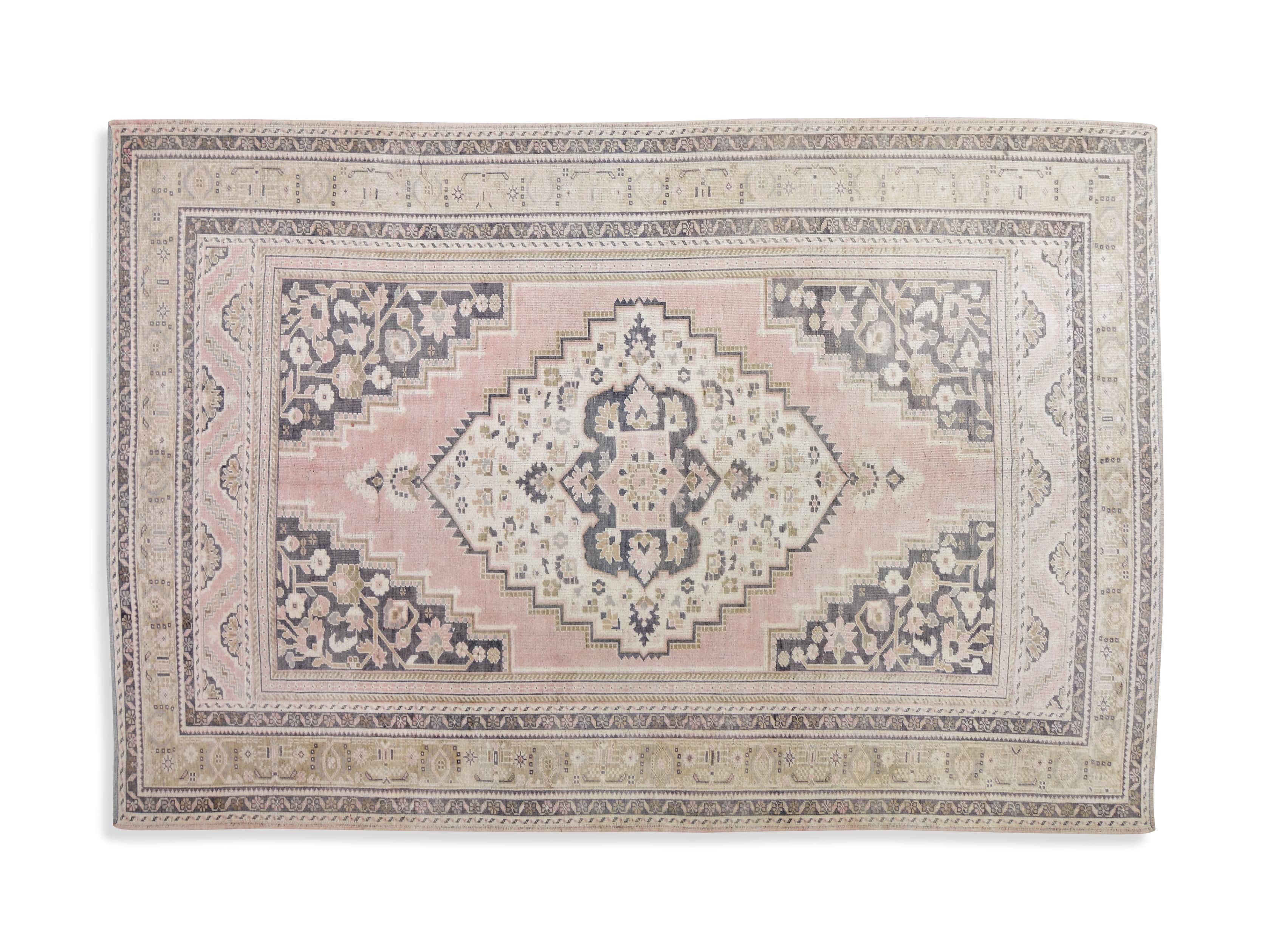 One of a Kind 6'6" x 9'9" Vintage Turkish Oushak Rug, slide 4 of 4