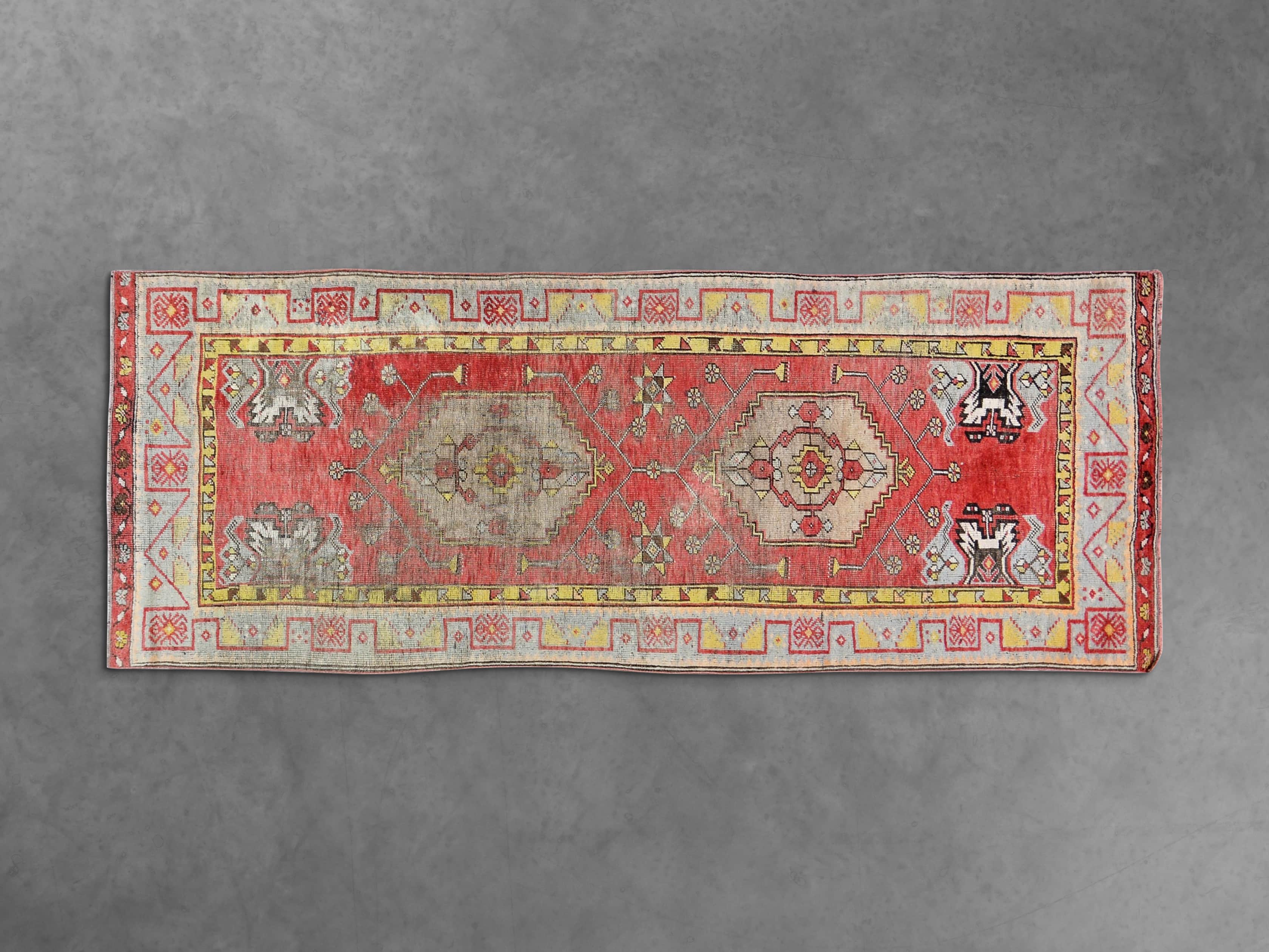One of a Kind 3'4" x 8'10" Vintage Turkish Oushak Rug, slide 1 of 2