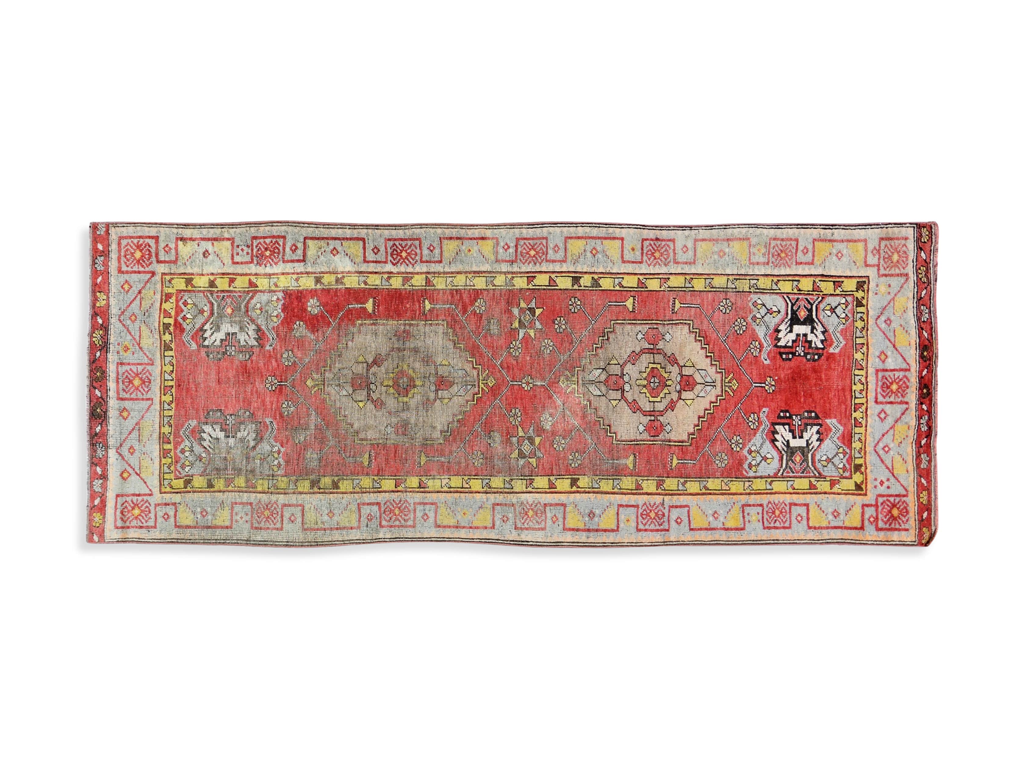 One of a Kind 3'4" x 8'10" Vintage Turkish Oushak Rug, slide 2 of 2
