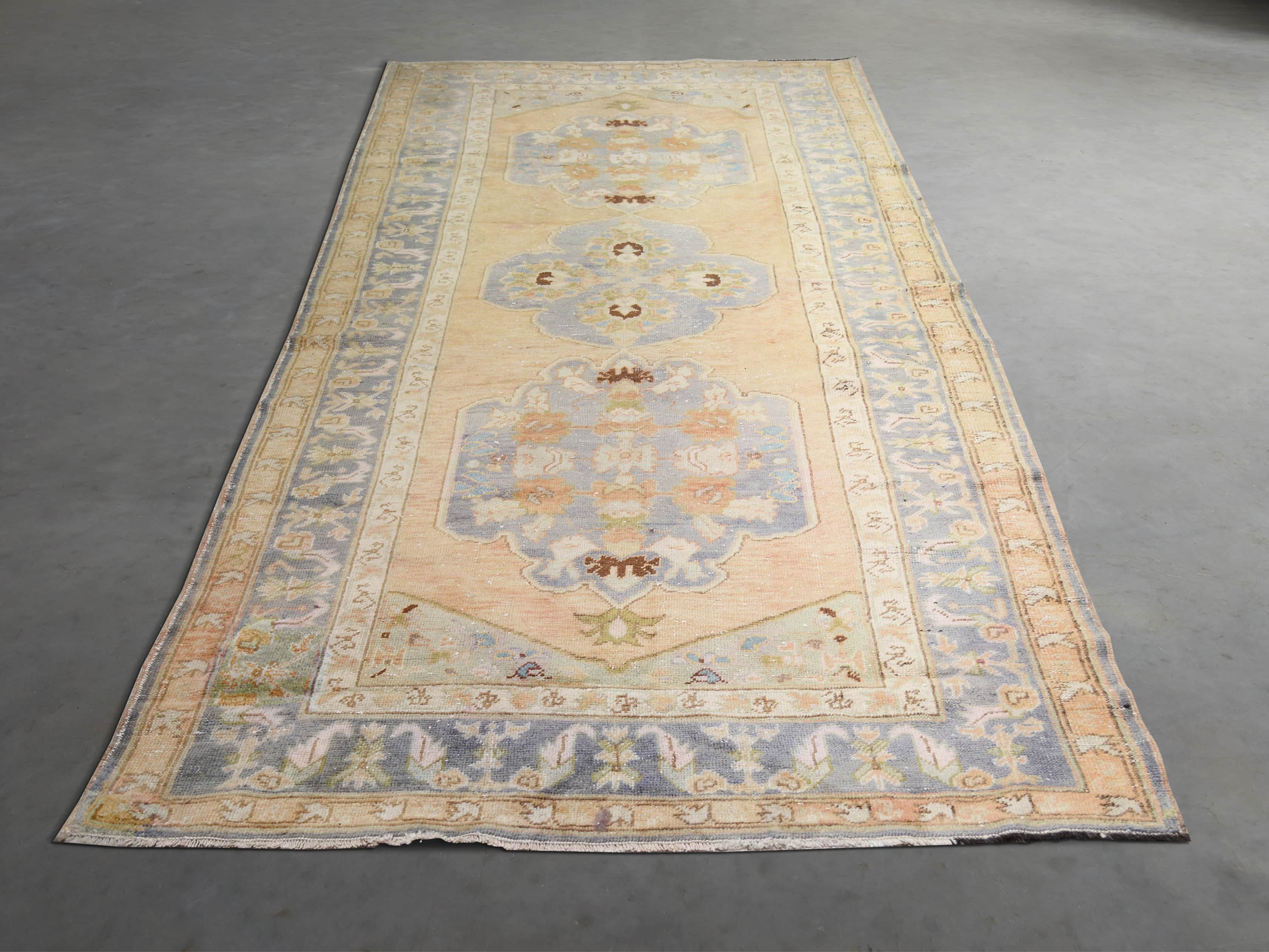 4'8" x 12' Vintage Turkish Oushak Rugs, slide 3 of 3