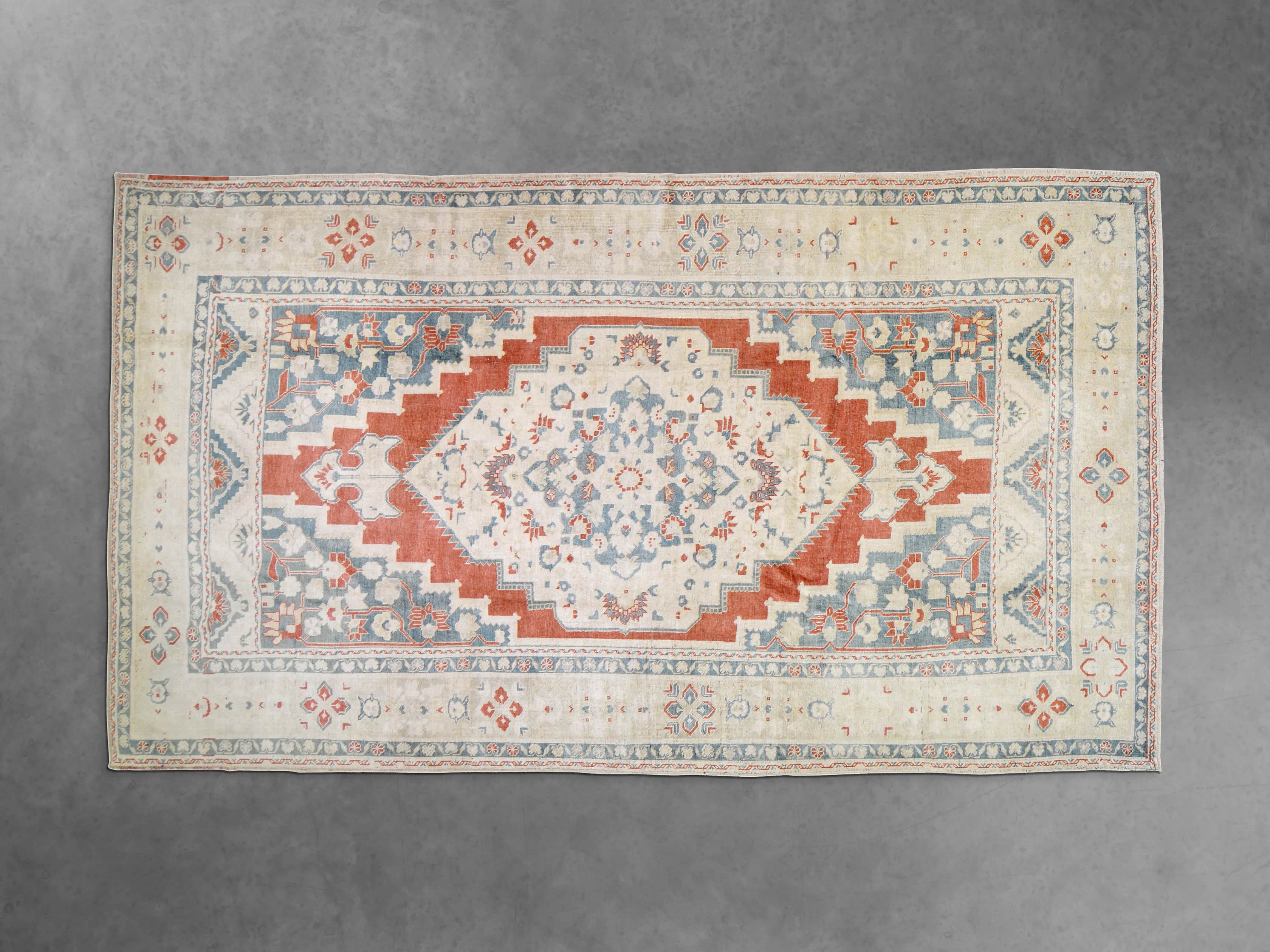 View the One of a Kind 6'5" x 11'4" Vintage Turkish Oushak Rugs