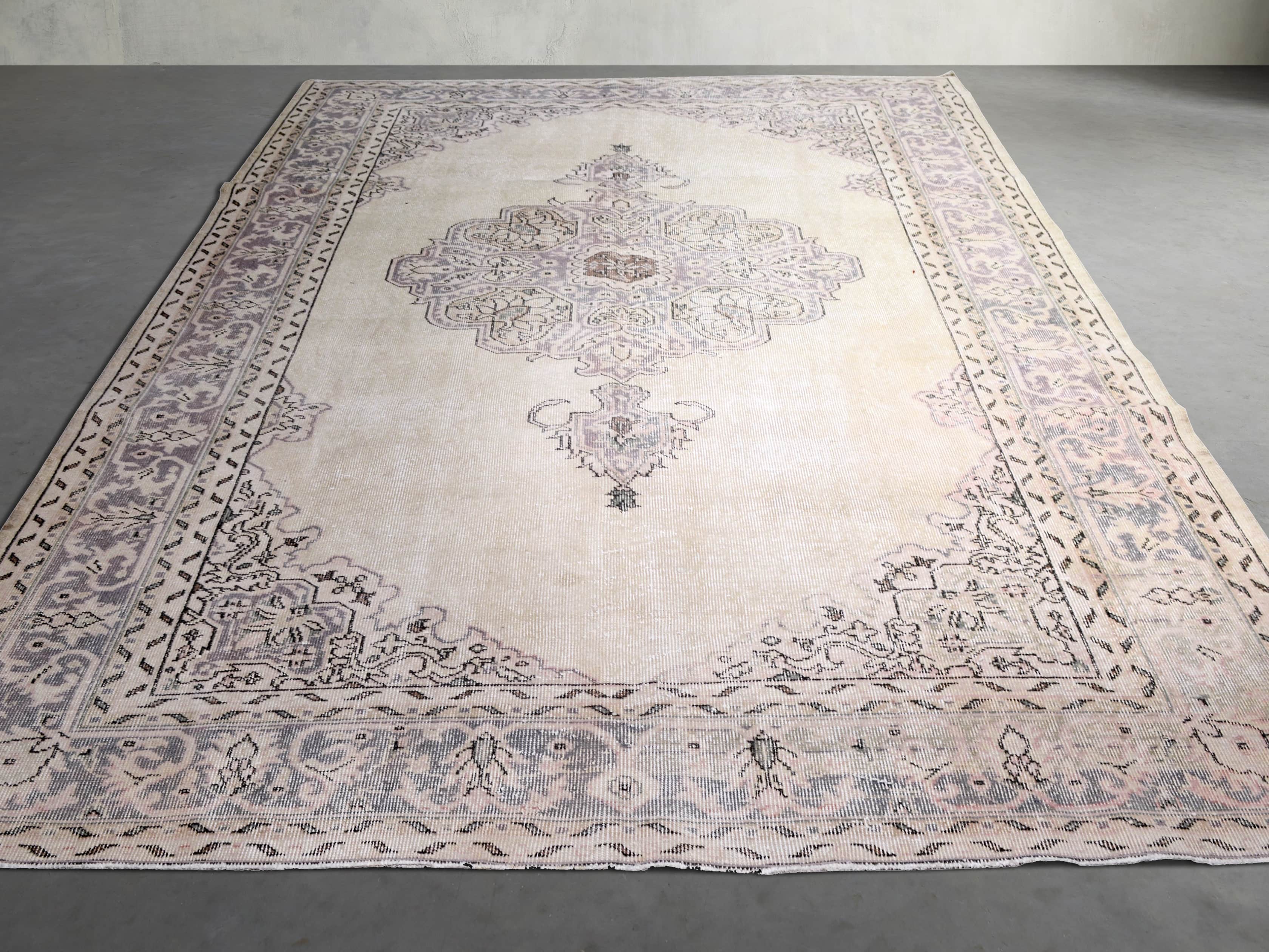 One of a Kind 6'10" x 10'6" Vintage Turkish Oushak Rugs, slide 3 of 3