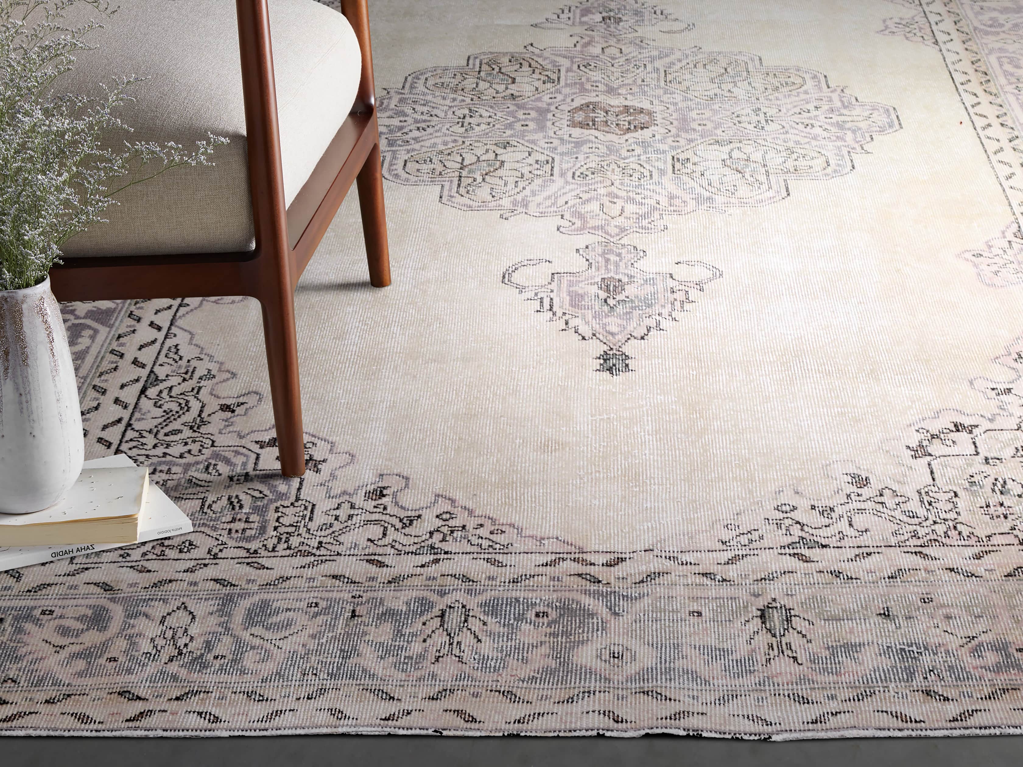 View the One of a Kind 6'10" x 10'6" Vintage Turkish Oushak Rugs