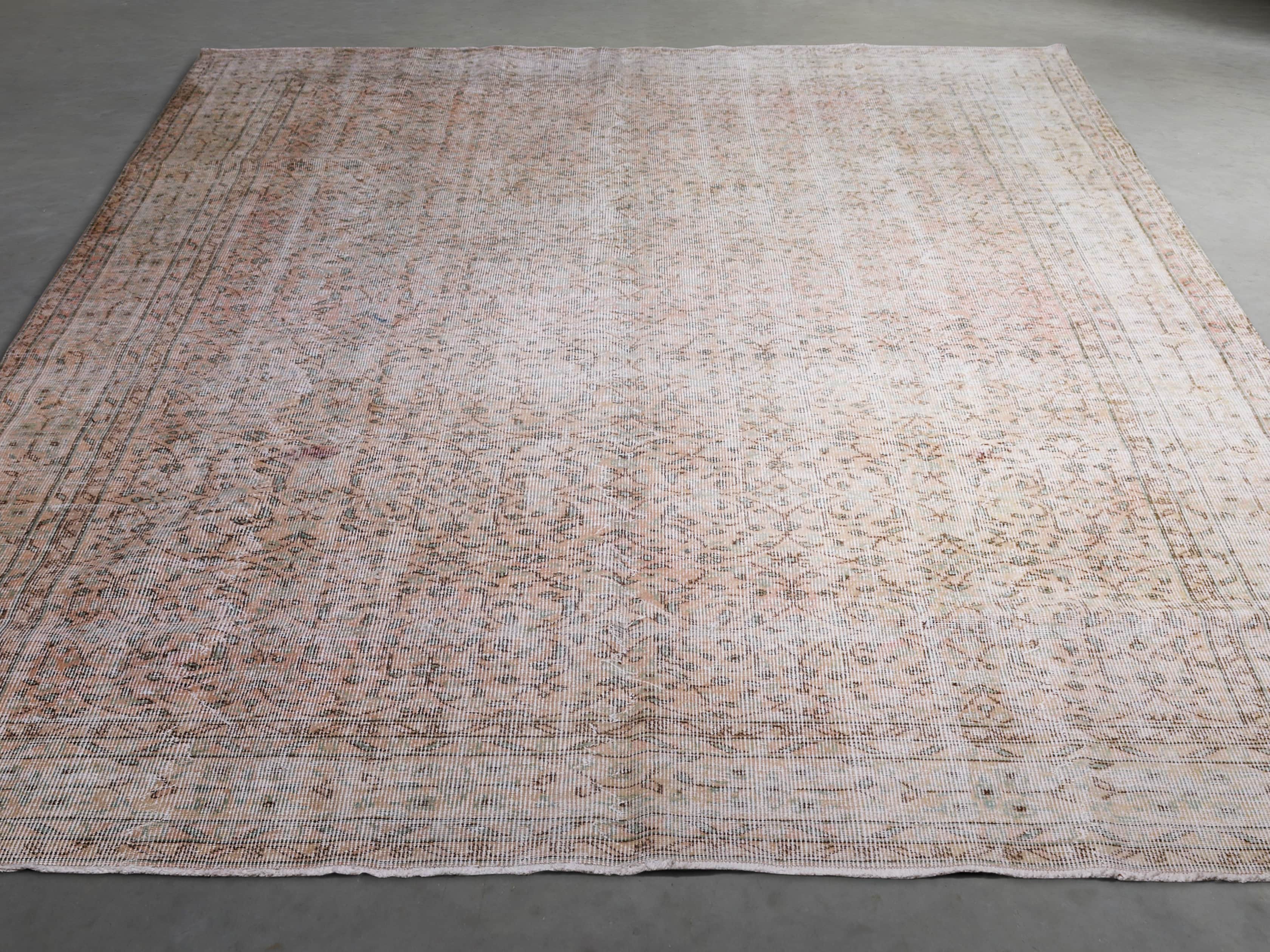 One of a Kind 7' x 10' Vintage Turkish Whitewash Rug, slide 3 of 4