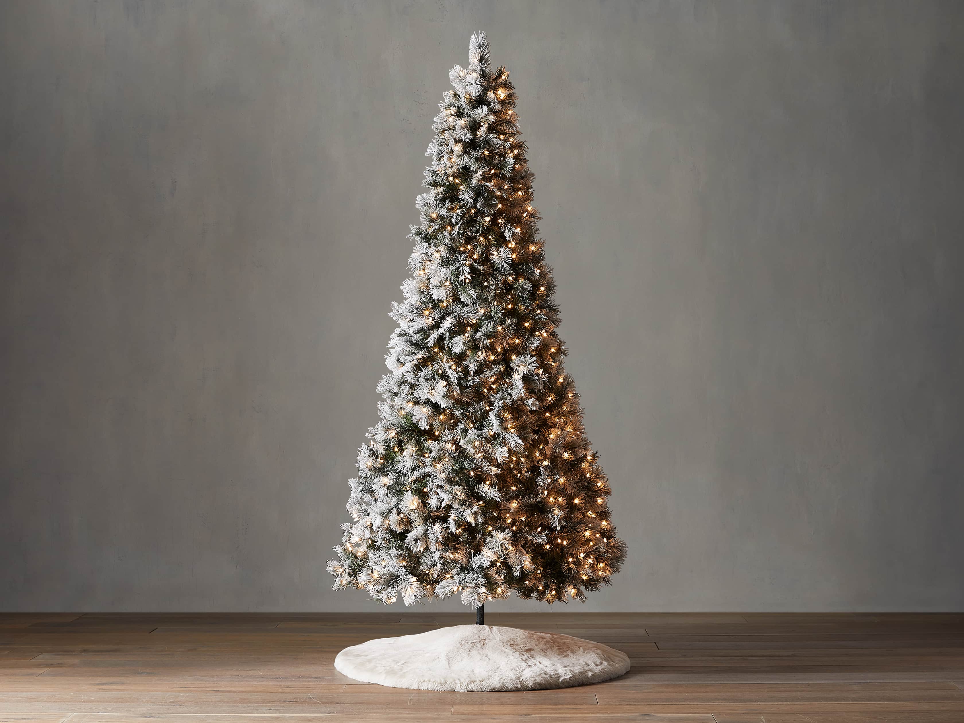 9' Pre-lit Flocked Faux Boise Pine Tree, slide 1 of 3