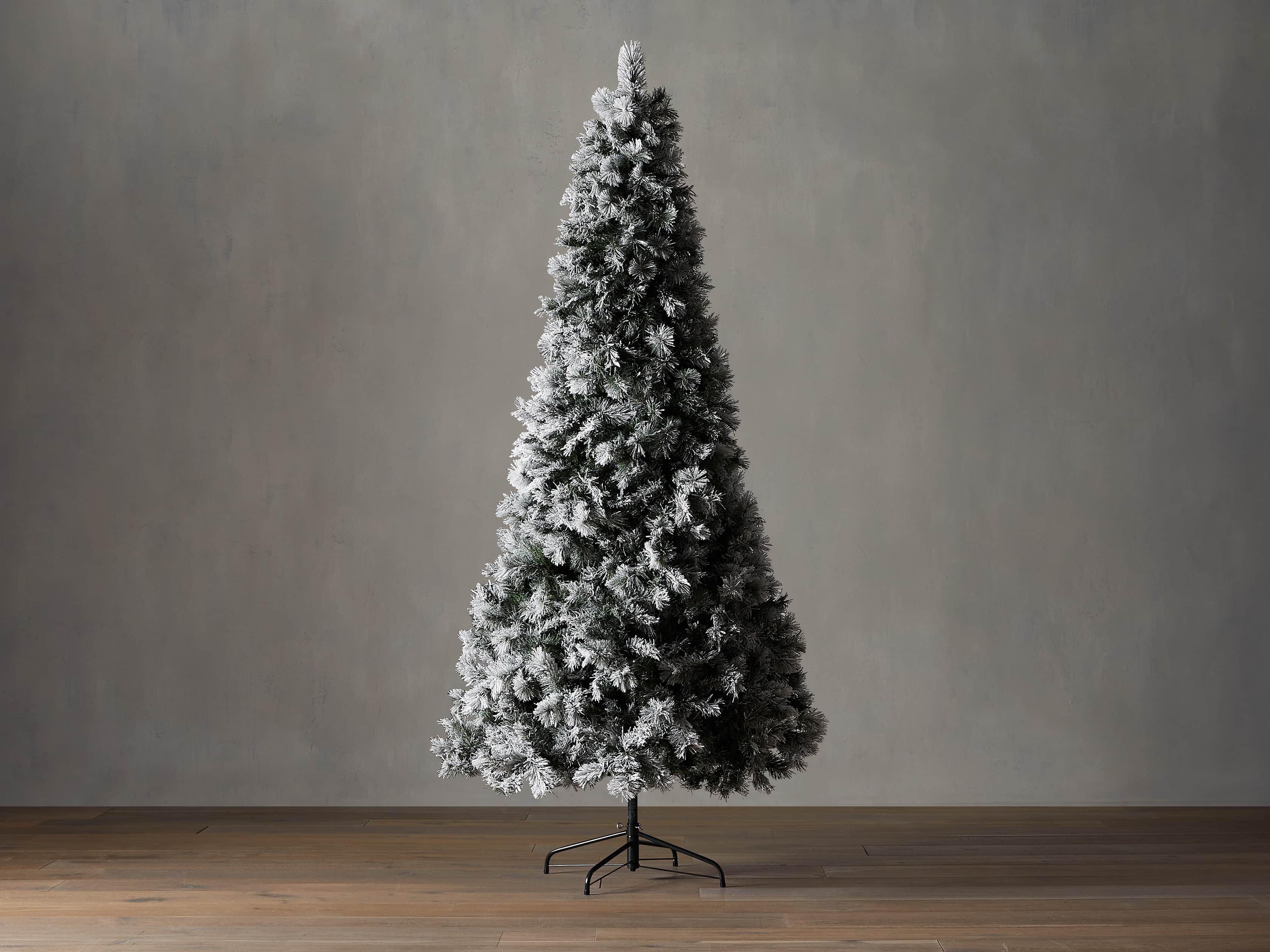 9' Pre-lit Flocked Faux Boise Pine Tree, slide 2 of 3