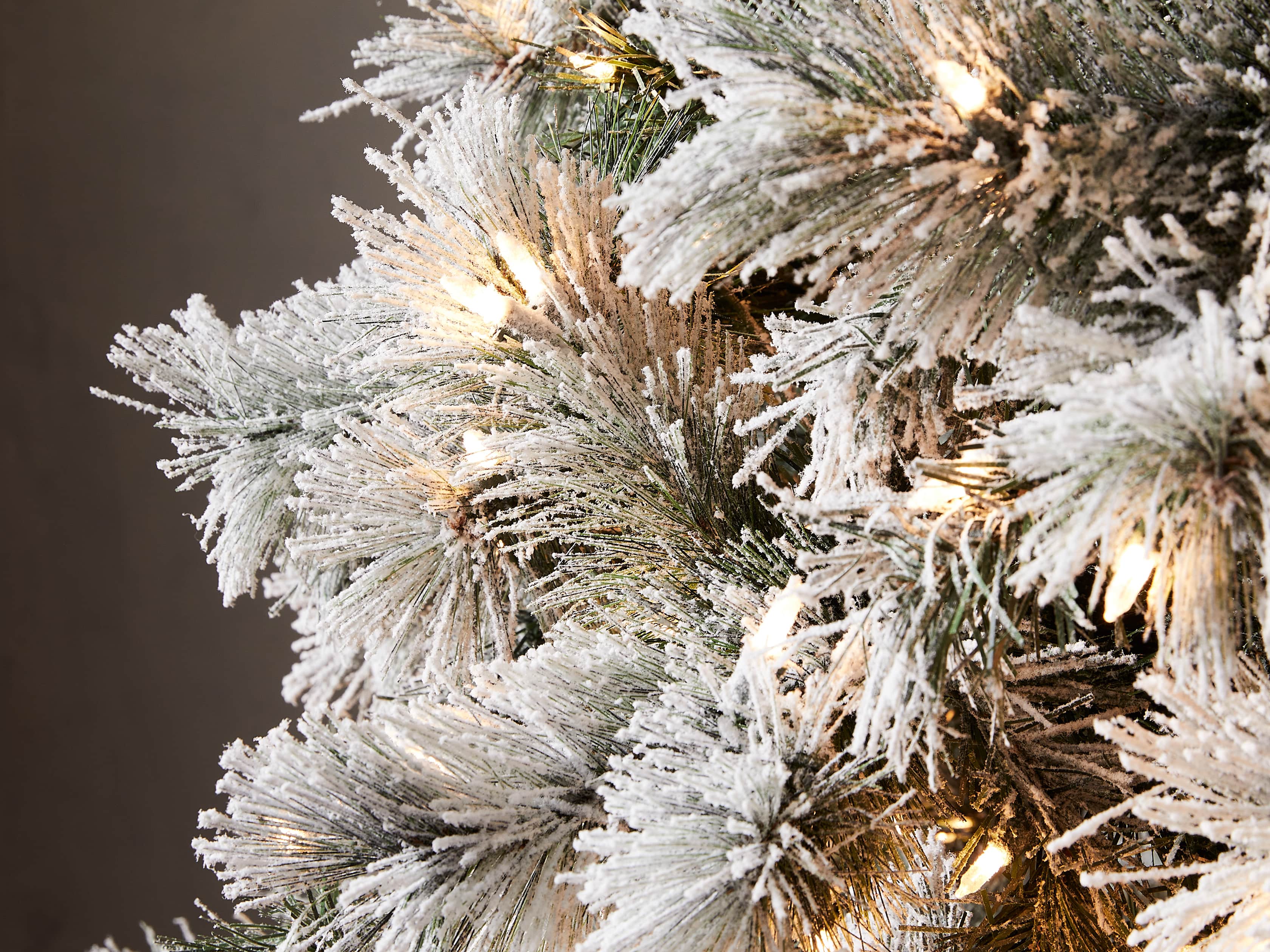 9' Pre-lit Flocked Faux Boise Pine Tree, slide 3 of 3