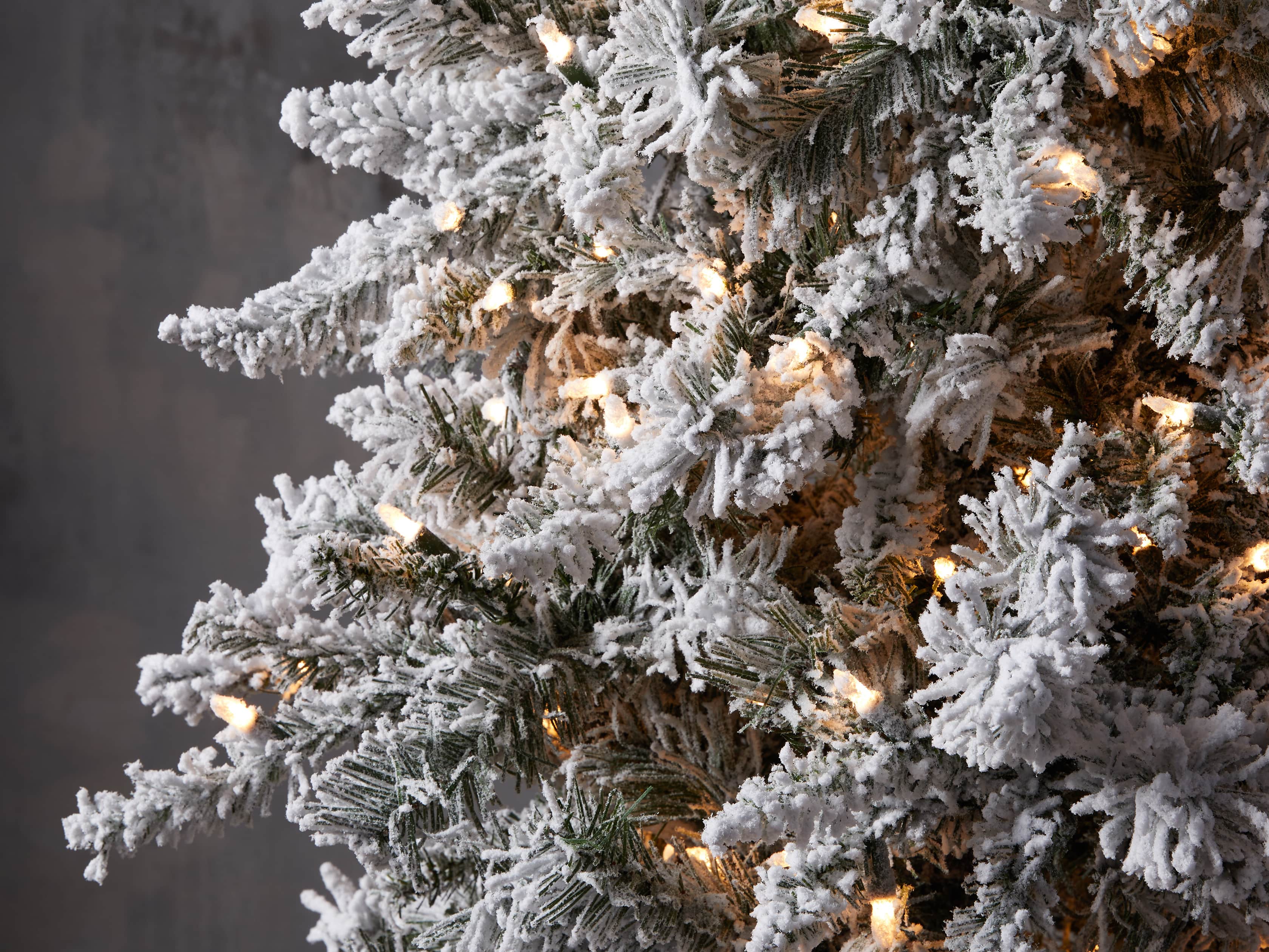 7.5' Pre-Lit Flocked Spruce Tree, slide 3 of 5