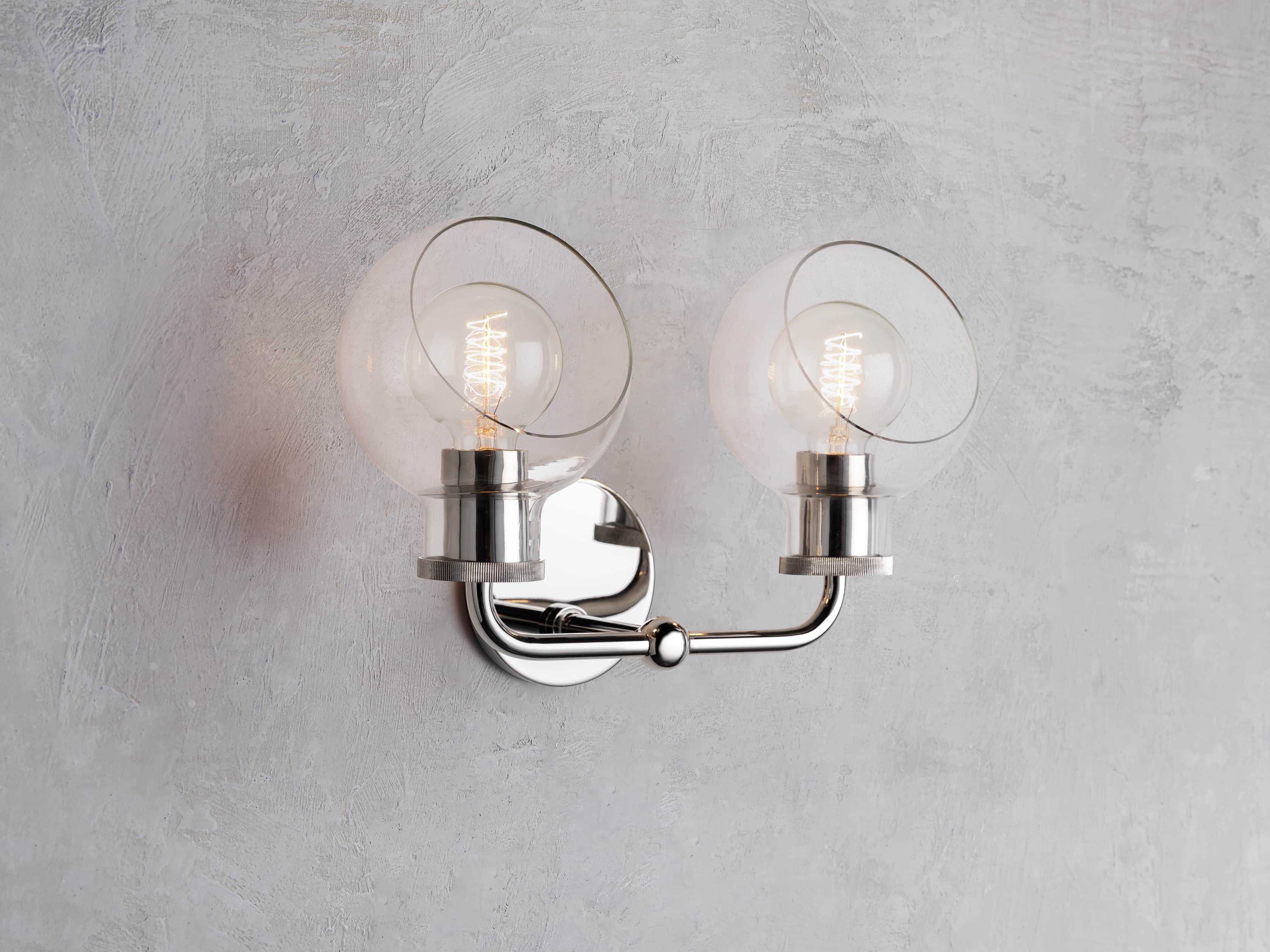 Maisie 2-Light Vanity Sconce in Nickel, slide 1 of 3