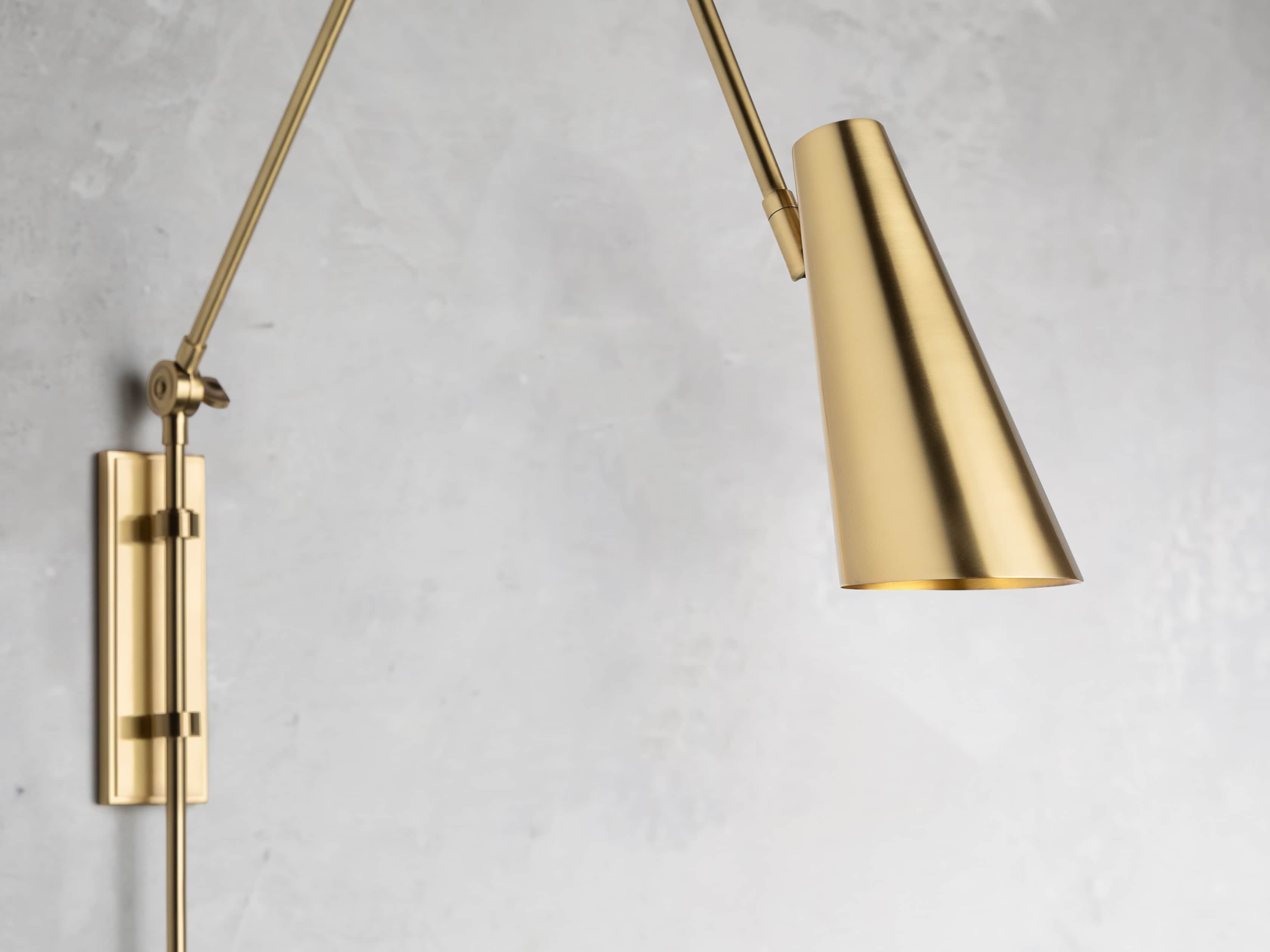 PERCEY BRASS SWING ARM SCONCE, slide 2 of 3