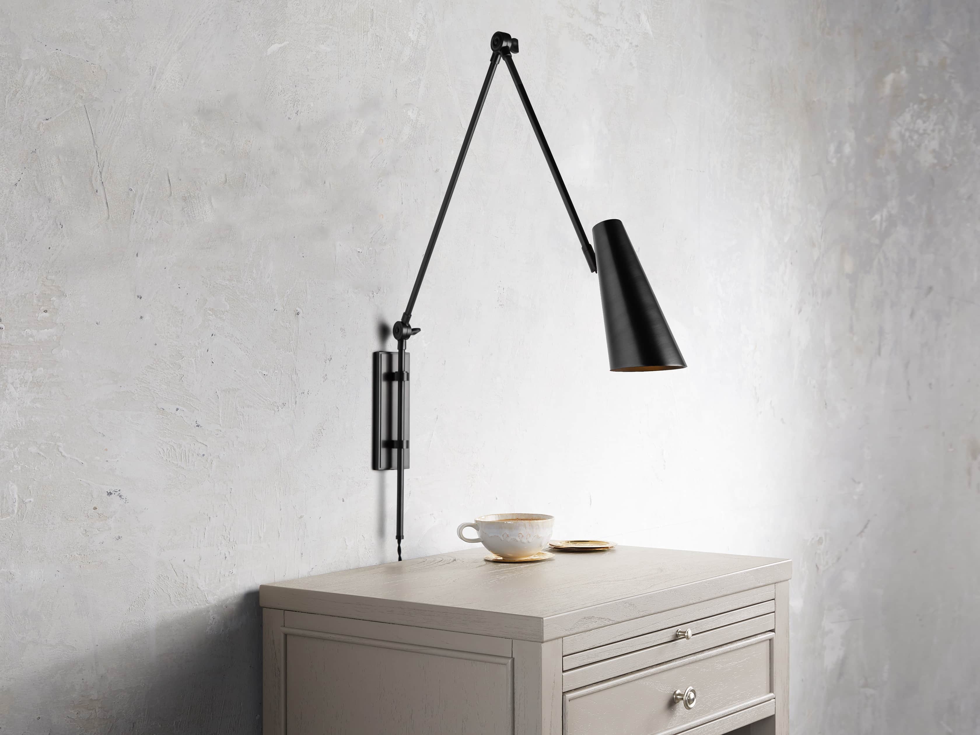 PERCEY BRONZE SWING ARM SCONCE, slide 1 of 3