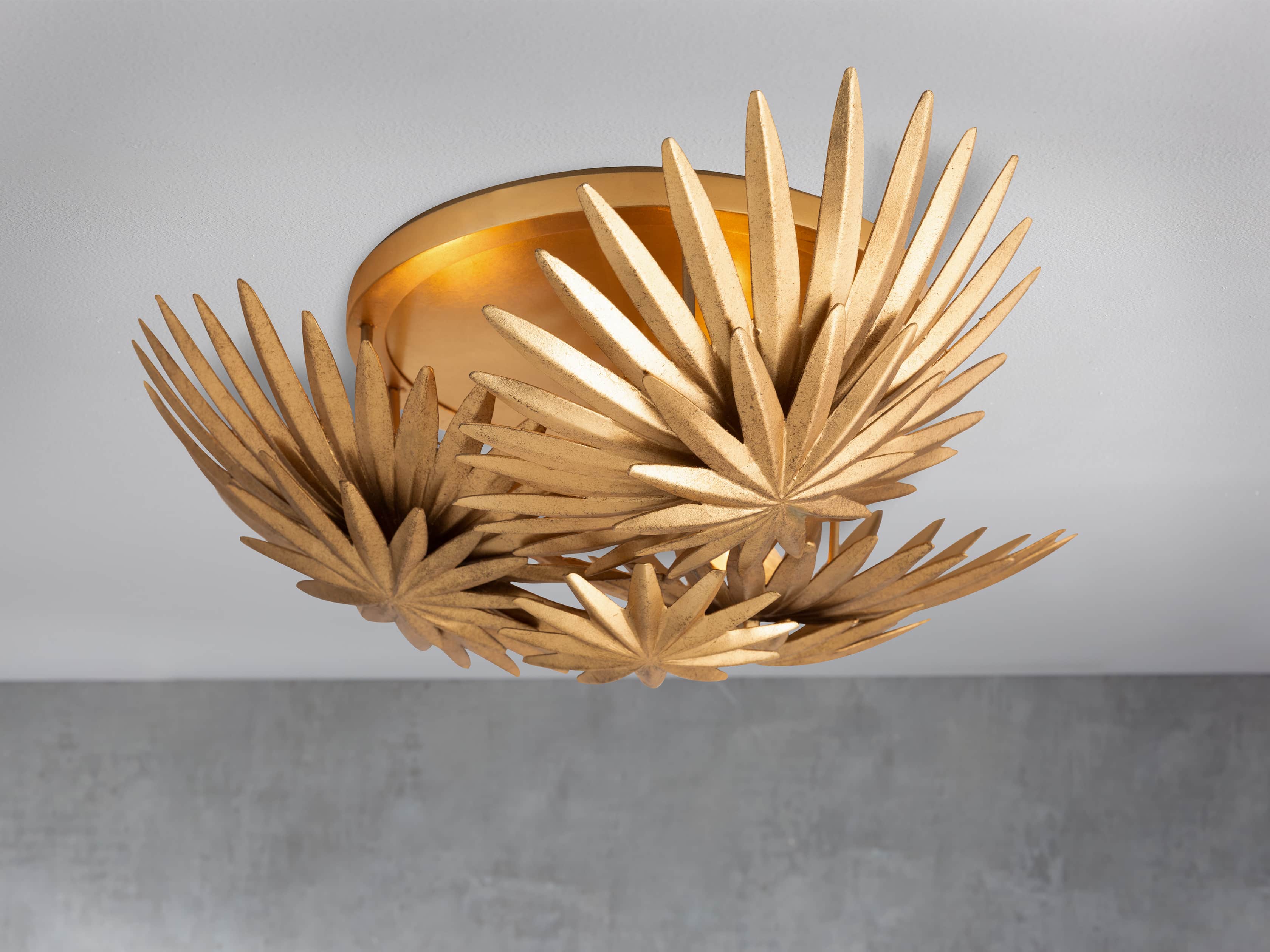 ESME GOLD LEAF FLUSH MOUNT, slide 1 of 2