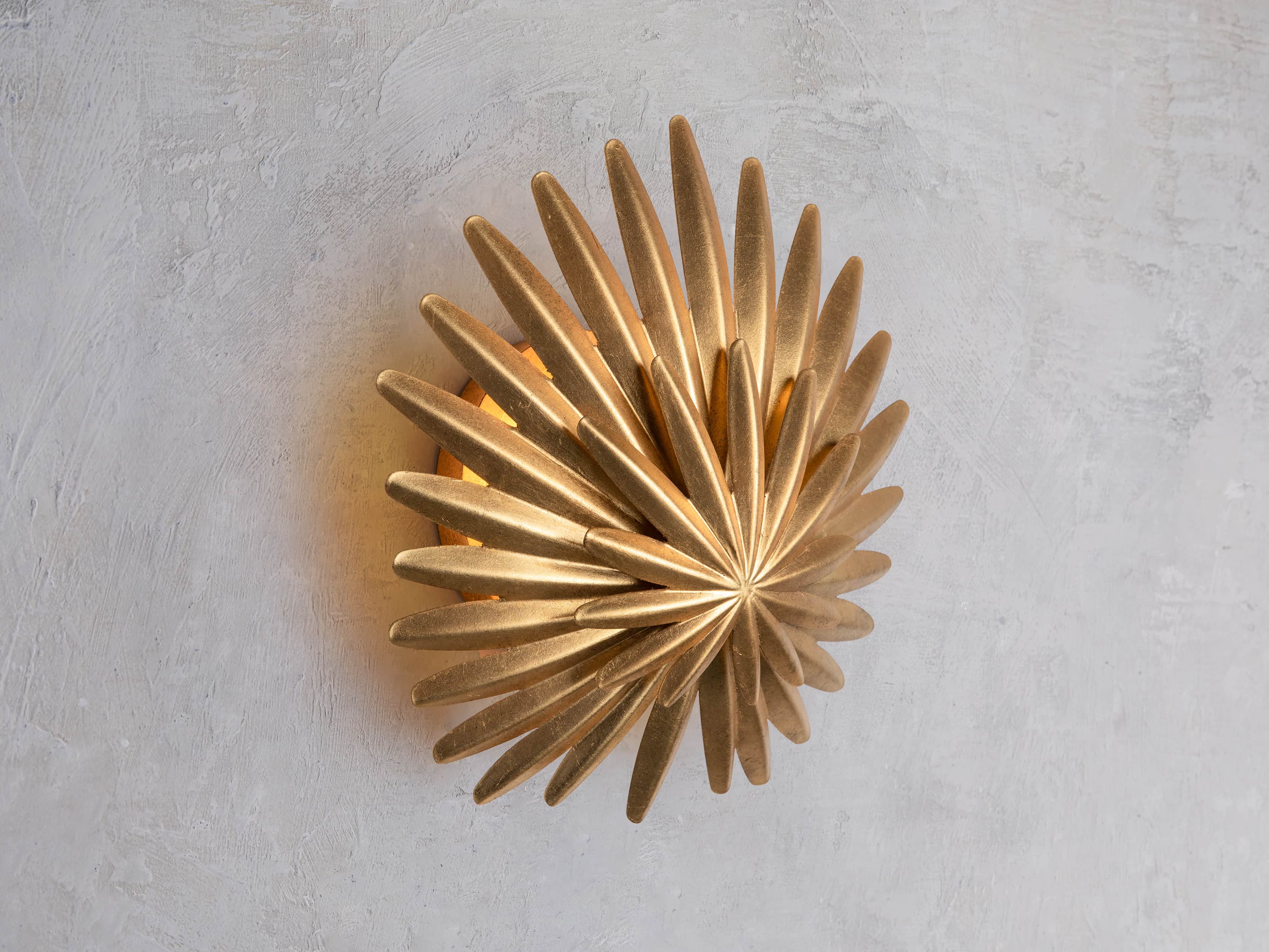 ESME GOLD LEAF WALL SCONCE, slide 1 of 5