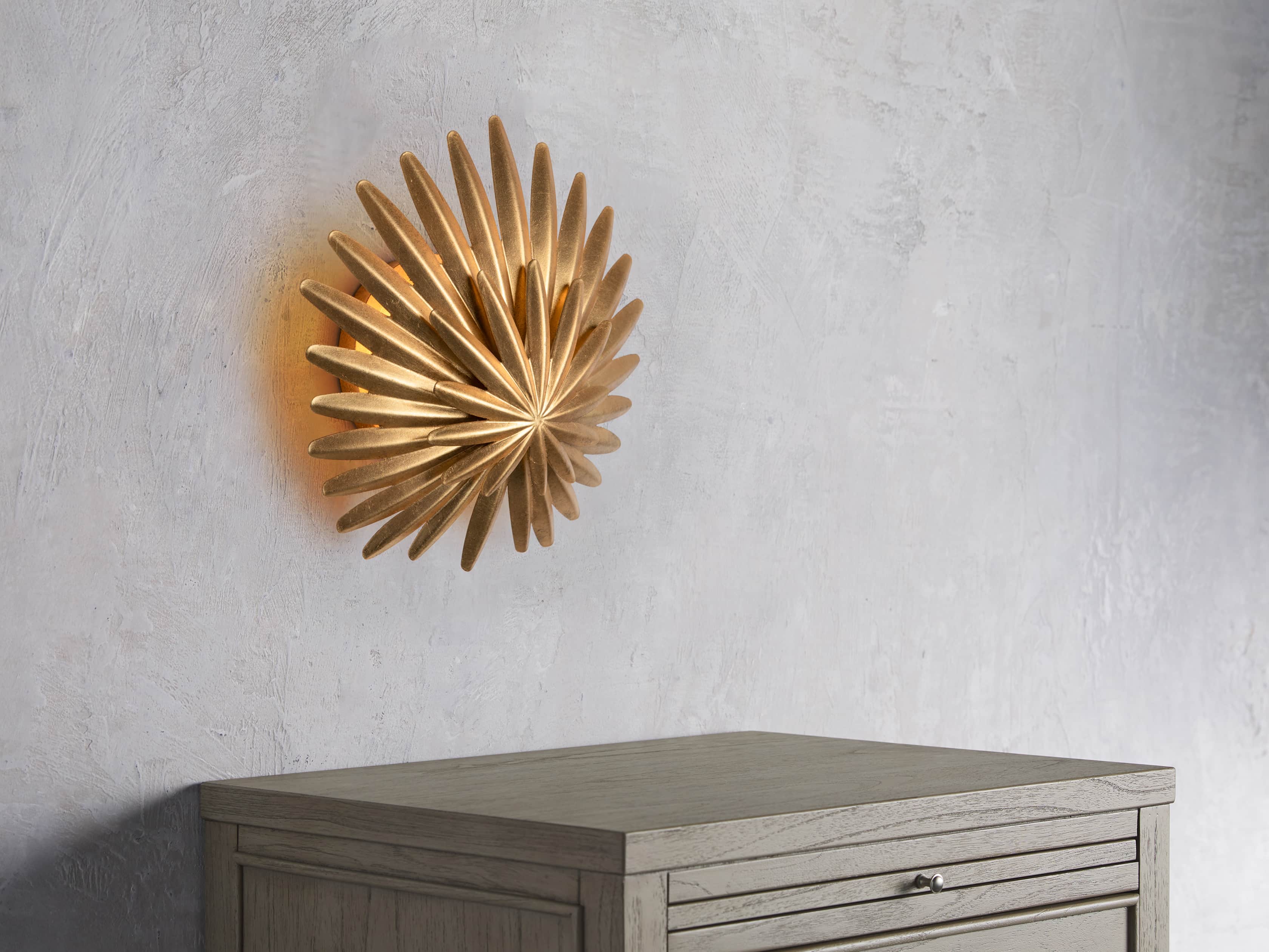 ESME GOLD LEAF WALL SCONCE, slide 3 of 5