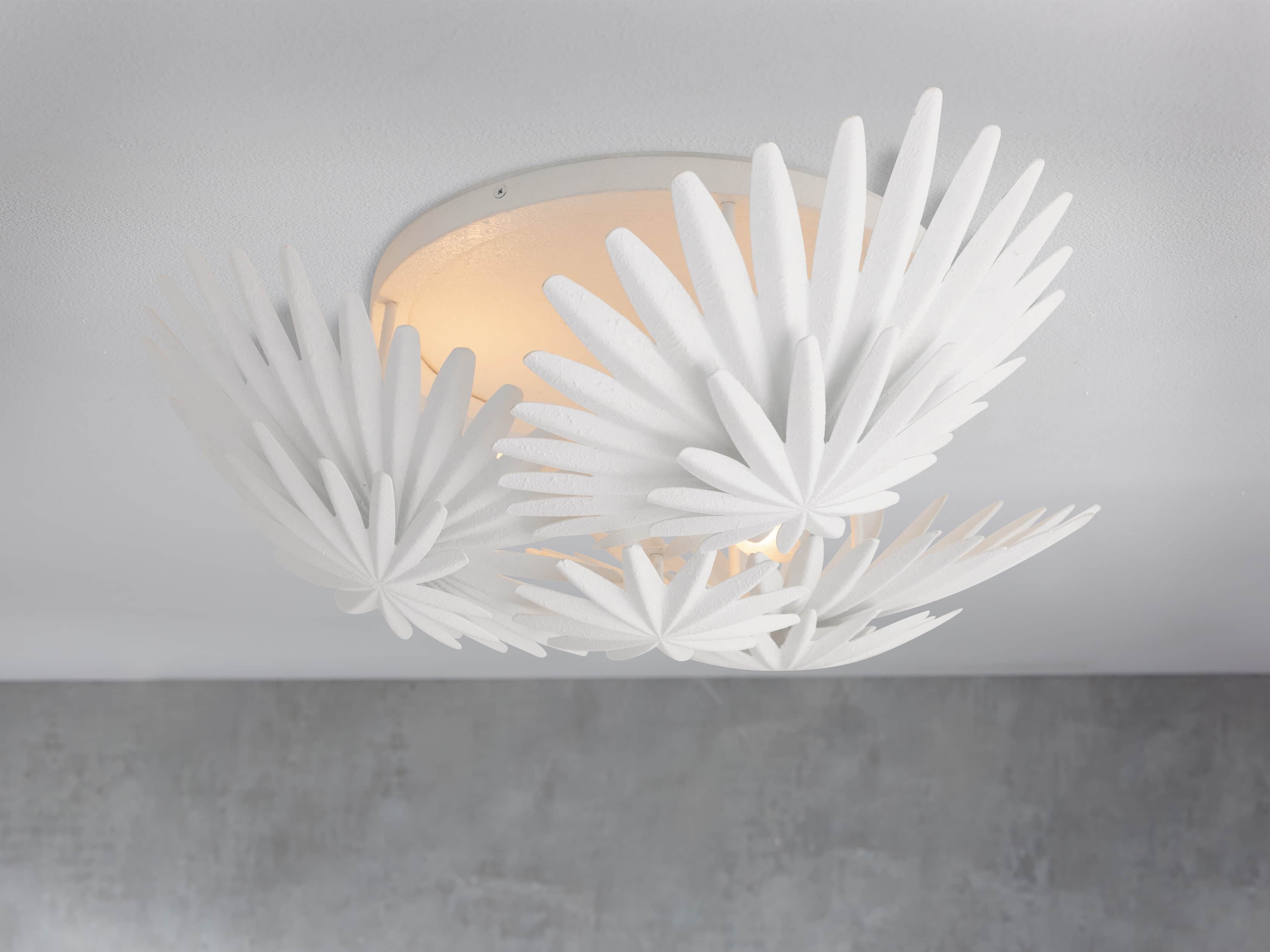 ESME WHITE GESSO FLUSH MOUNT, slide 1 of 2