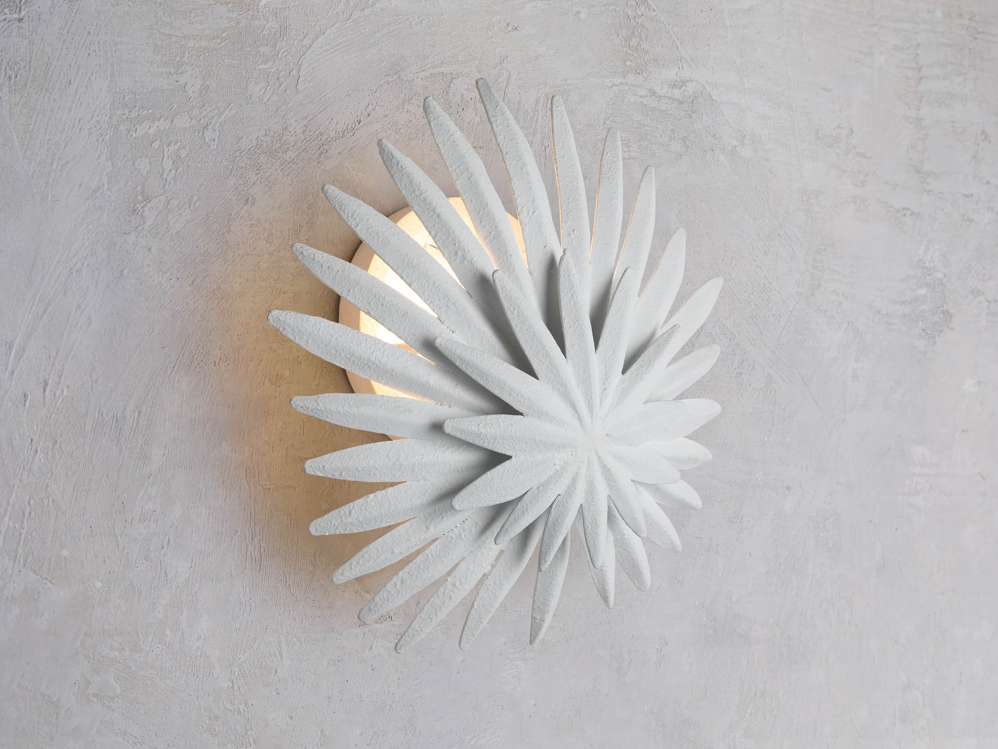 ESME WHITE GESSO WALL SCONCE, slide 1 of 5