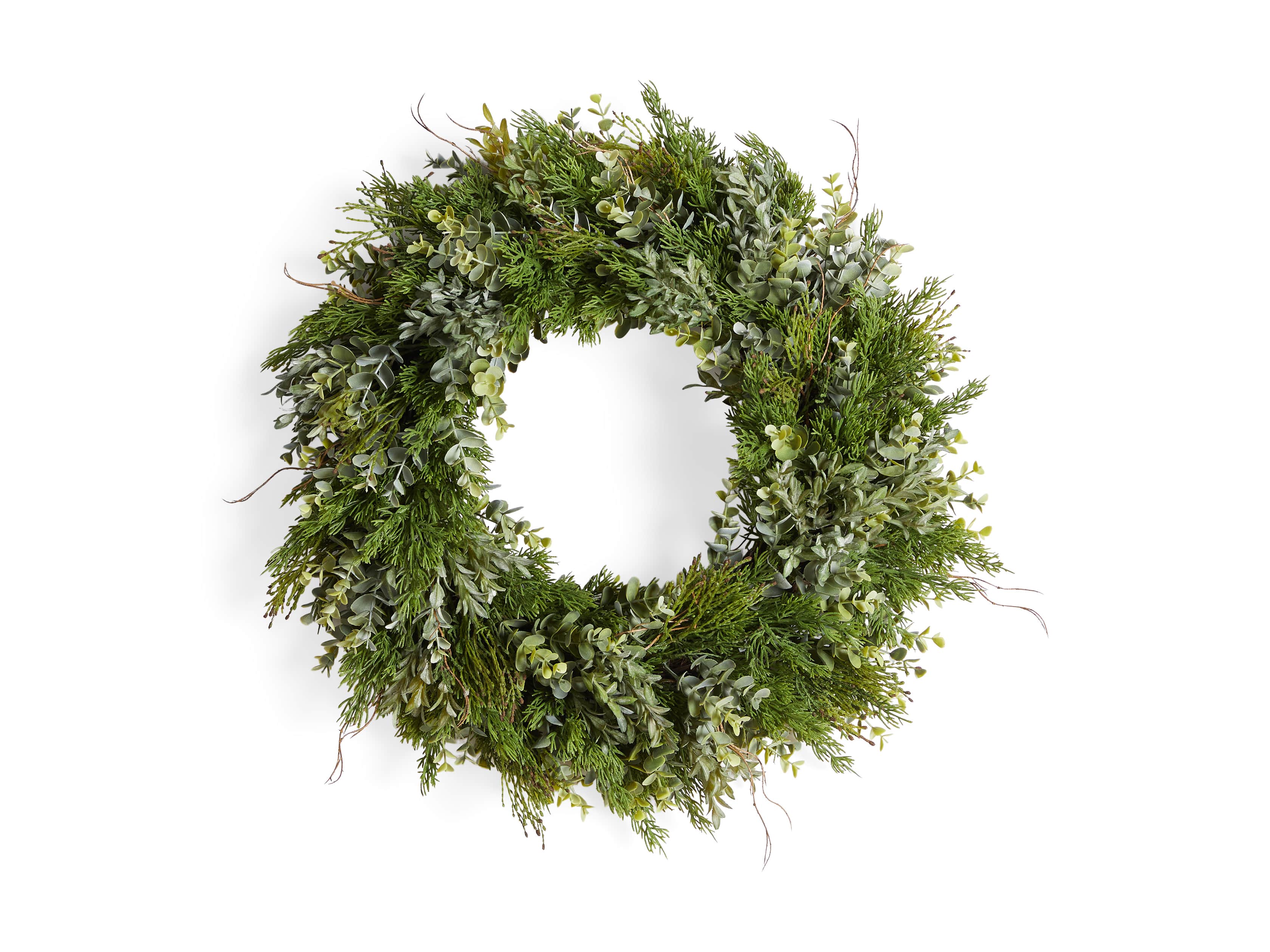Faux Mixed Greenery Wreath, slide 3 of 3