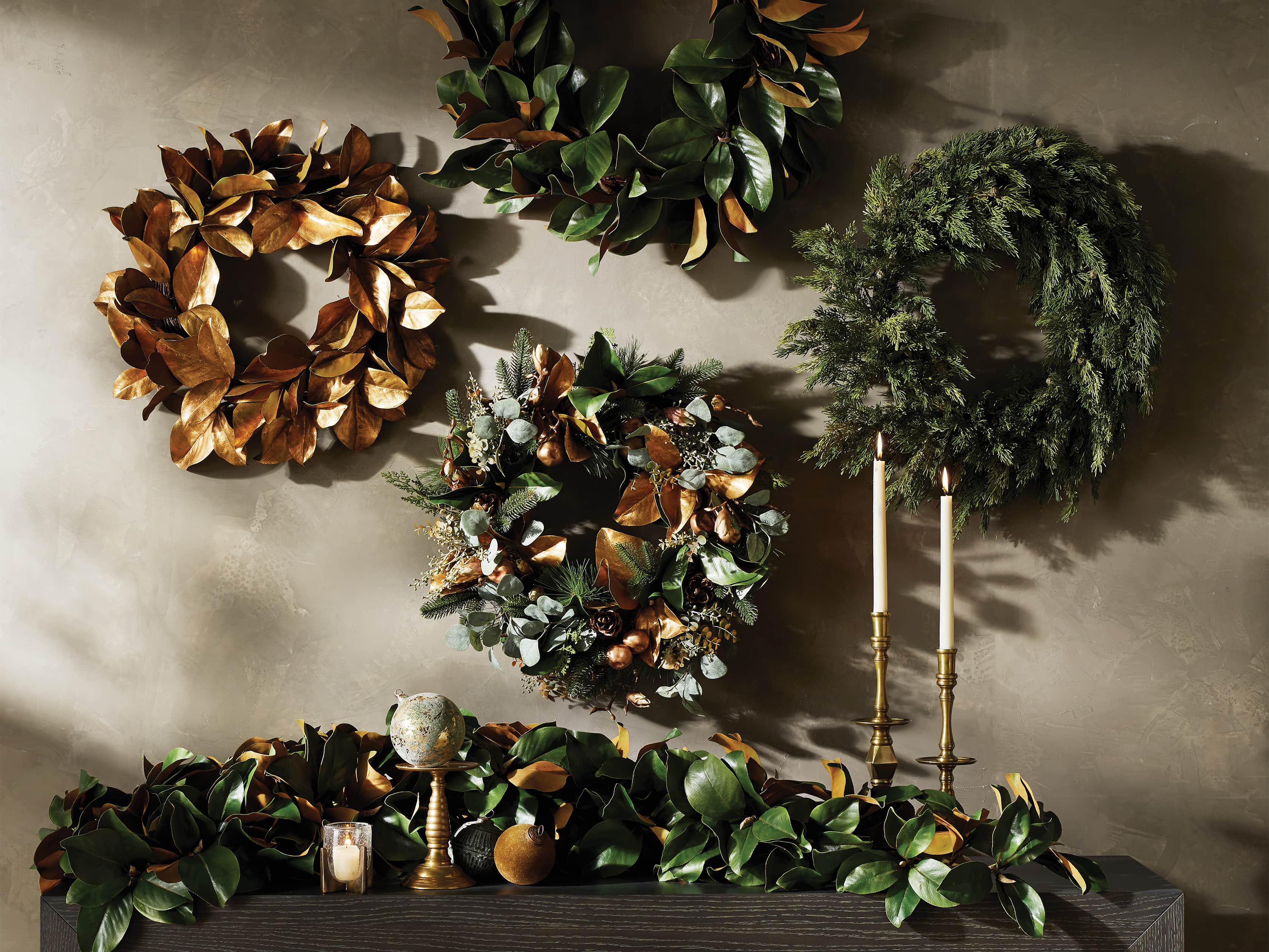 Faux Golden Mix Wreath, slide 3 of 4