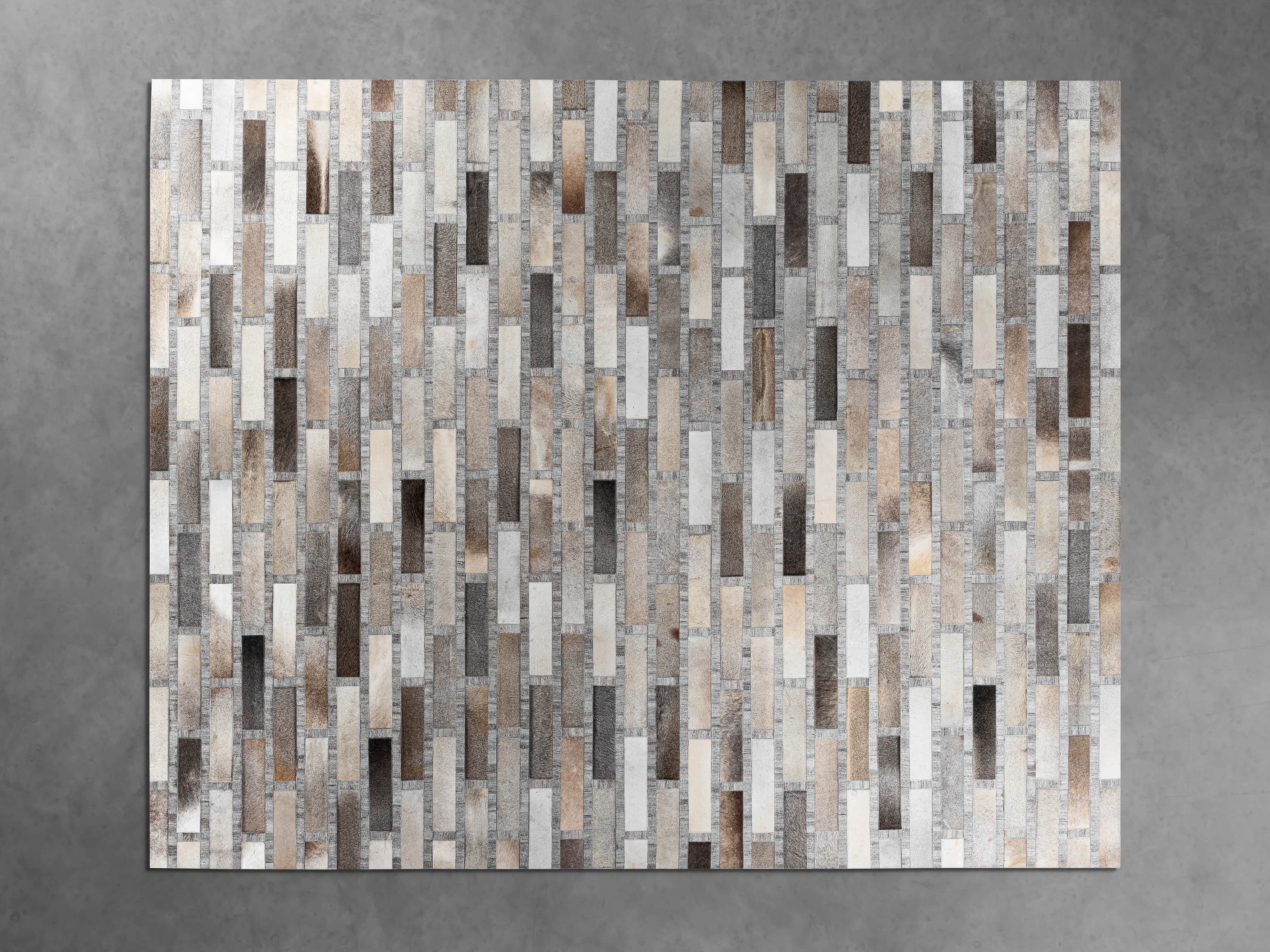 5' x 7'6" Bozeman Hair on Hide in Black & White, slide 2 of 3