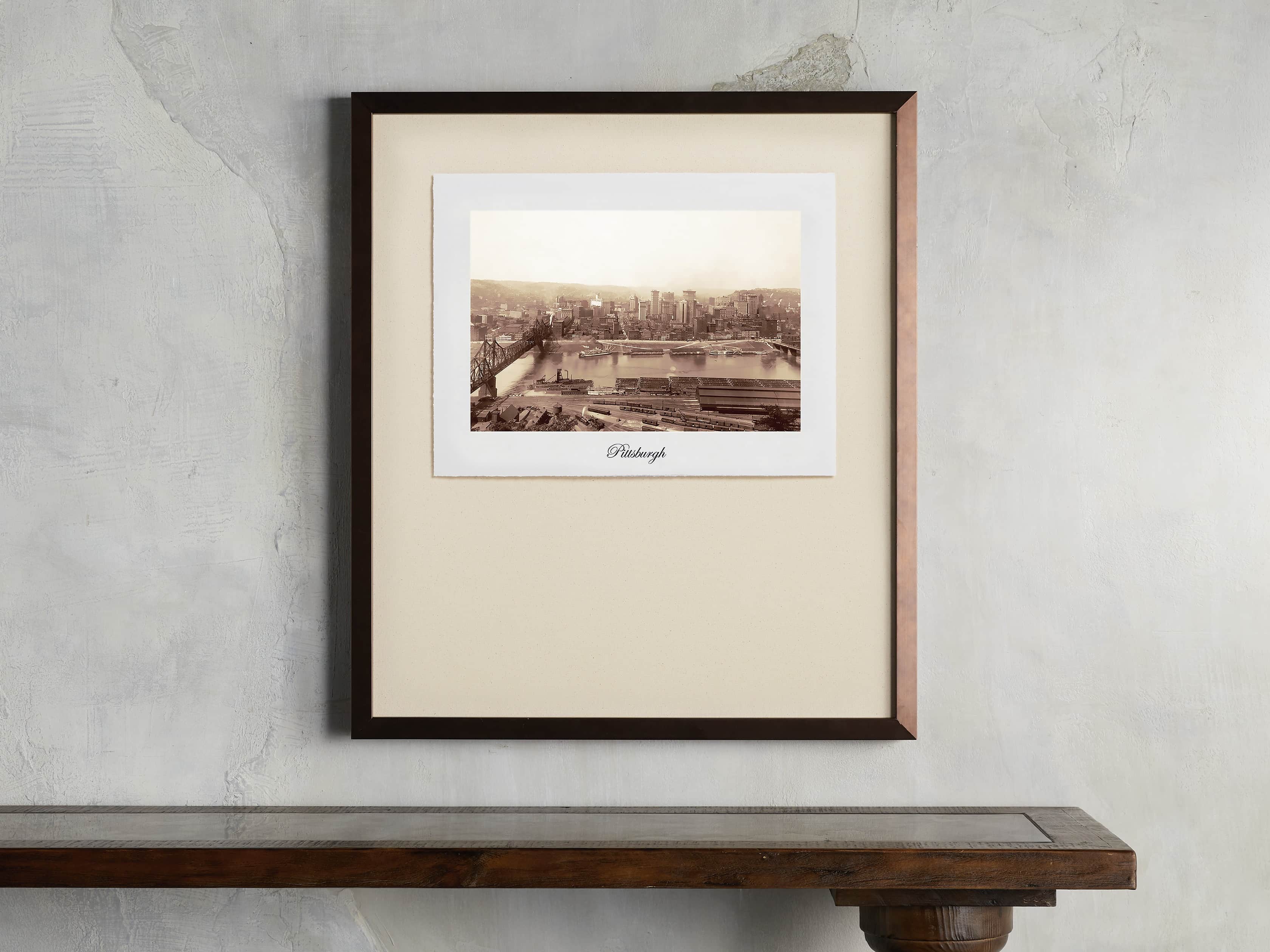 27" Framed Postcard from Pittsburgh III, slide 1 of 2