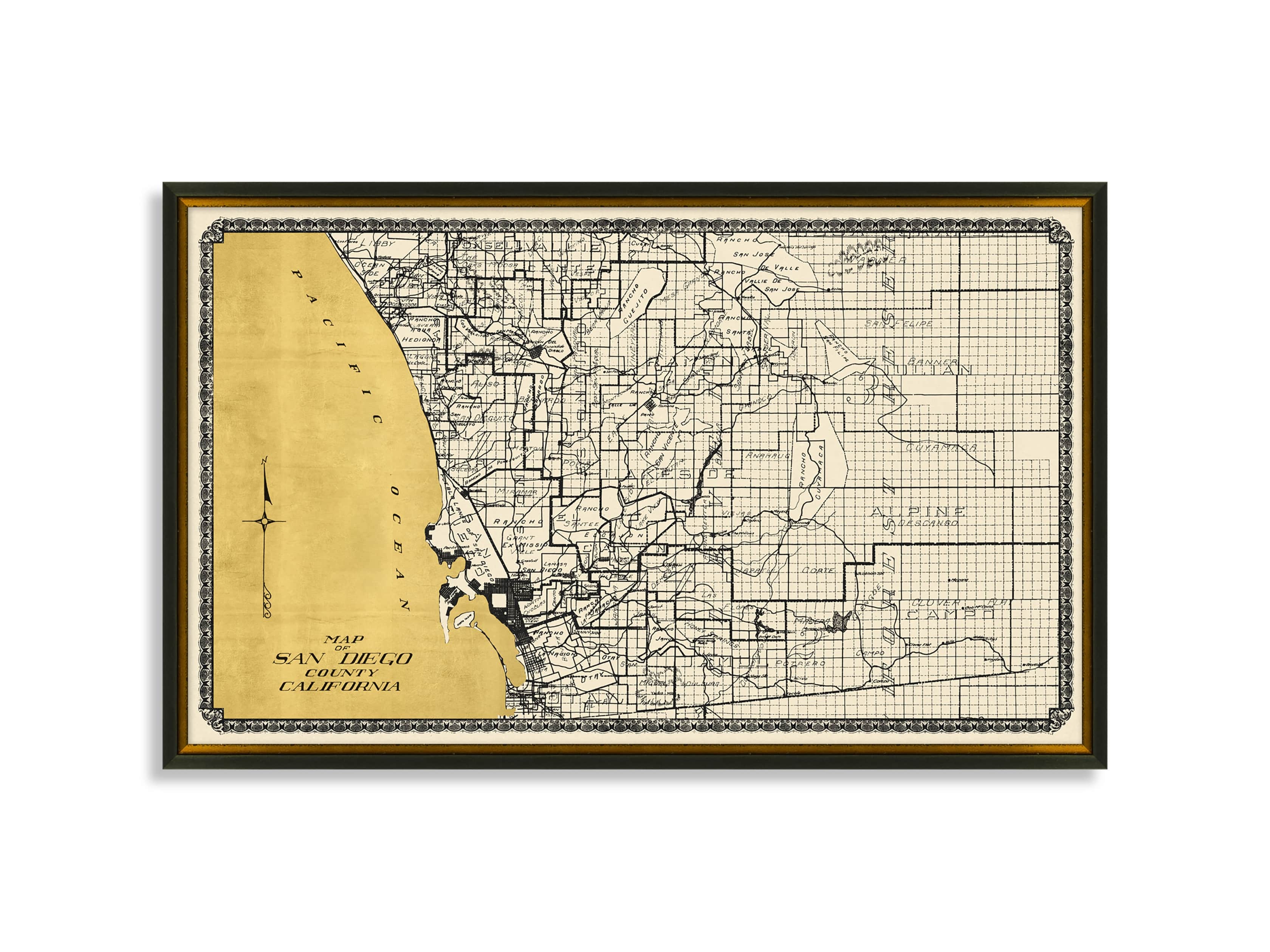 San Diego Gold Leaf Map, slide 1 of 1