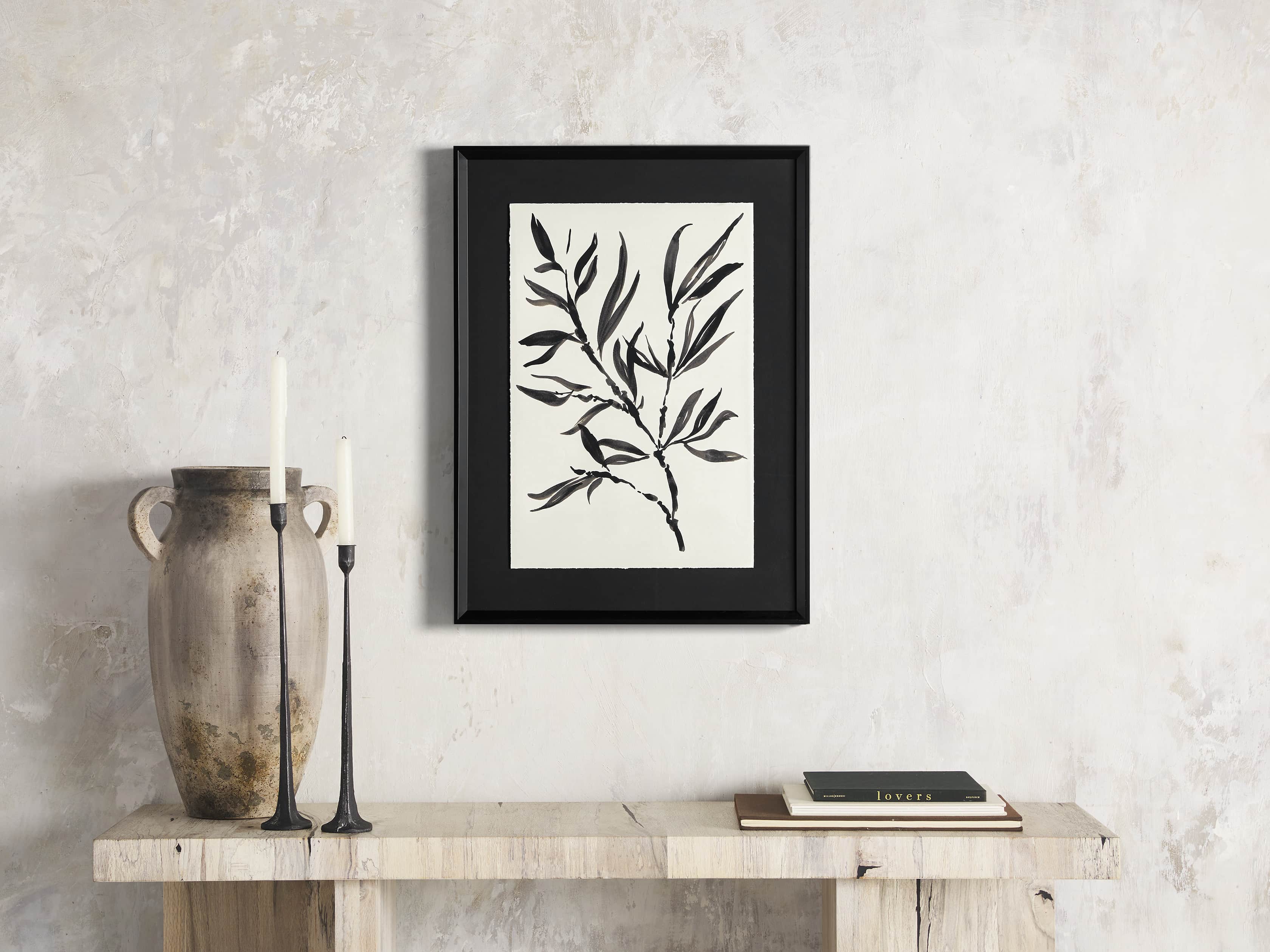 Caligraphy Botanical Framed Print II, slide 1 of 6
