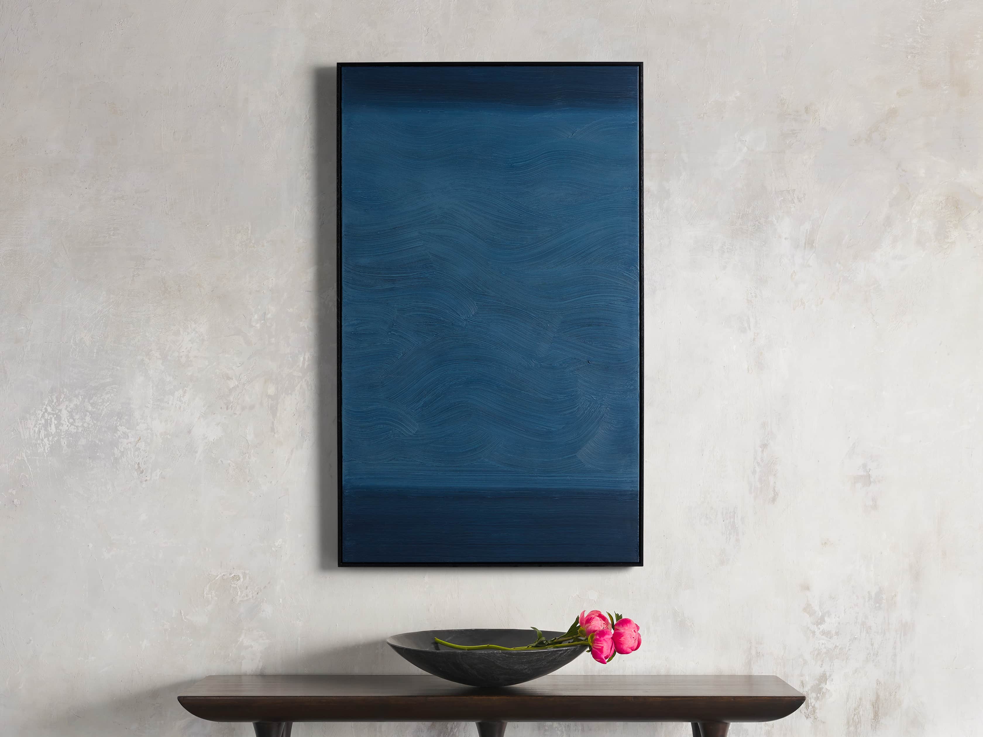 Indigo Waves Framed Painting, slide 1 of 5