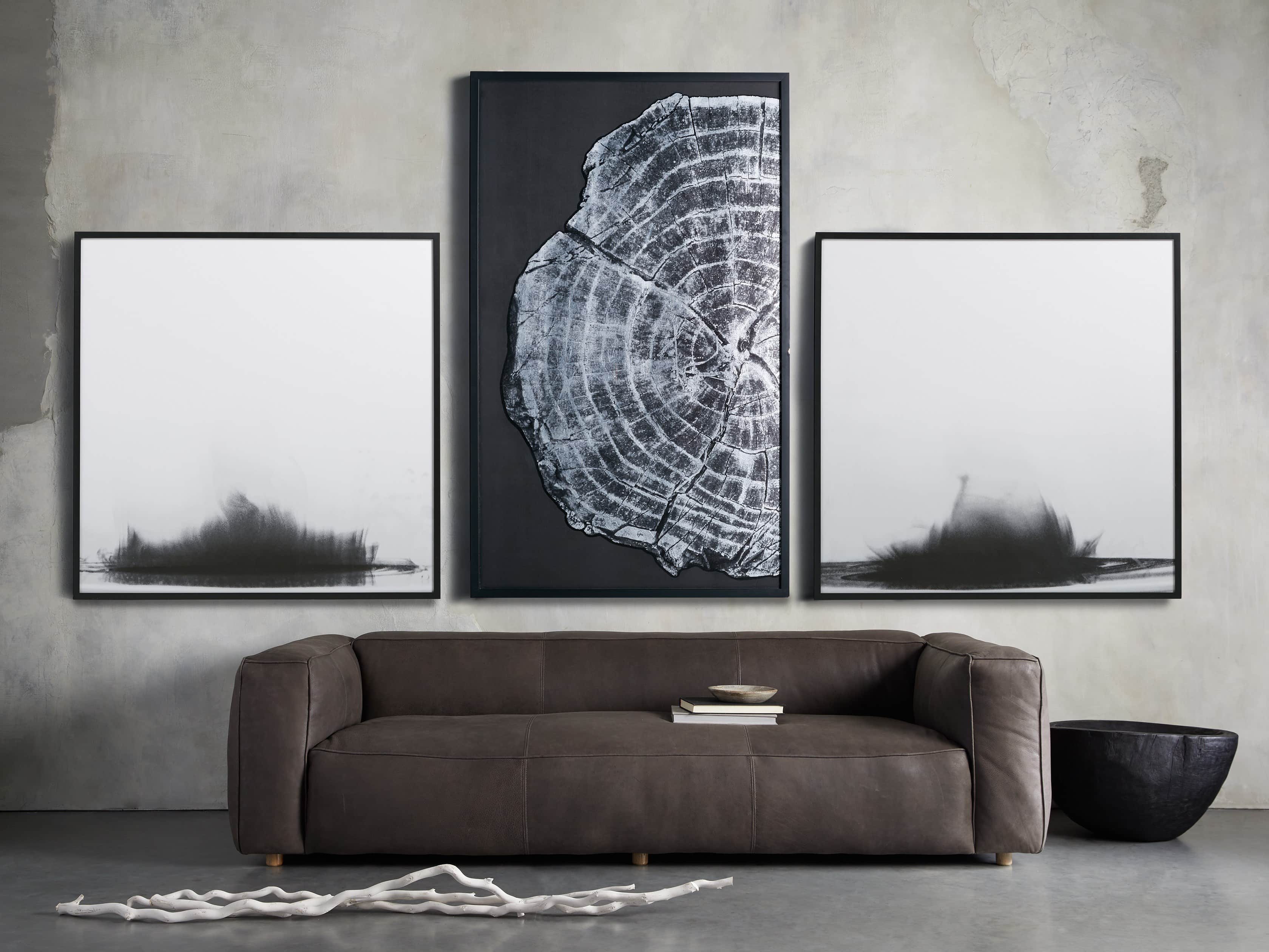 37" Tree Ring Framed Diptych I, slide 6 of 7