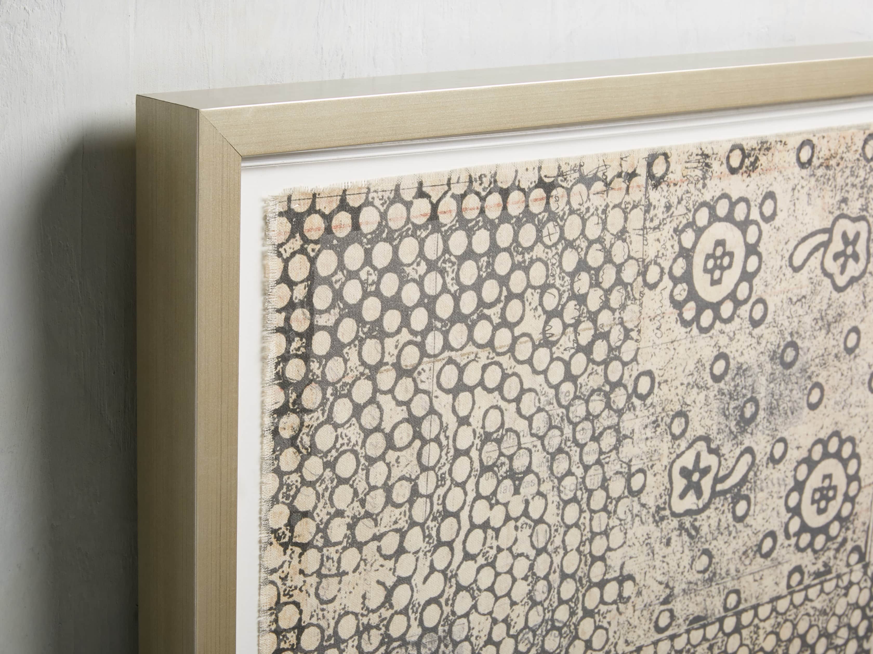 34" Textile Motif Framed Print 1