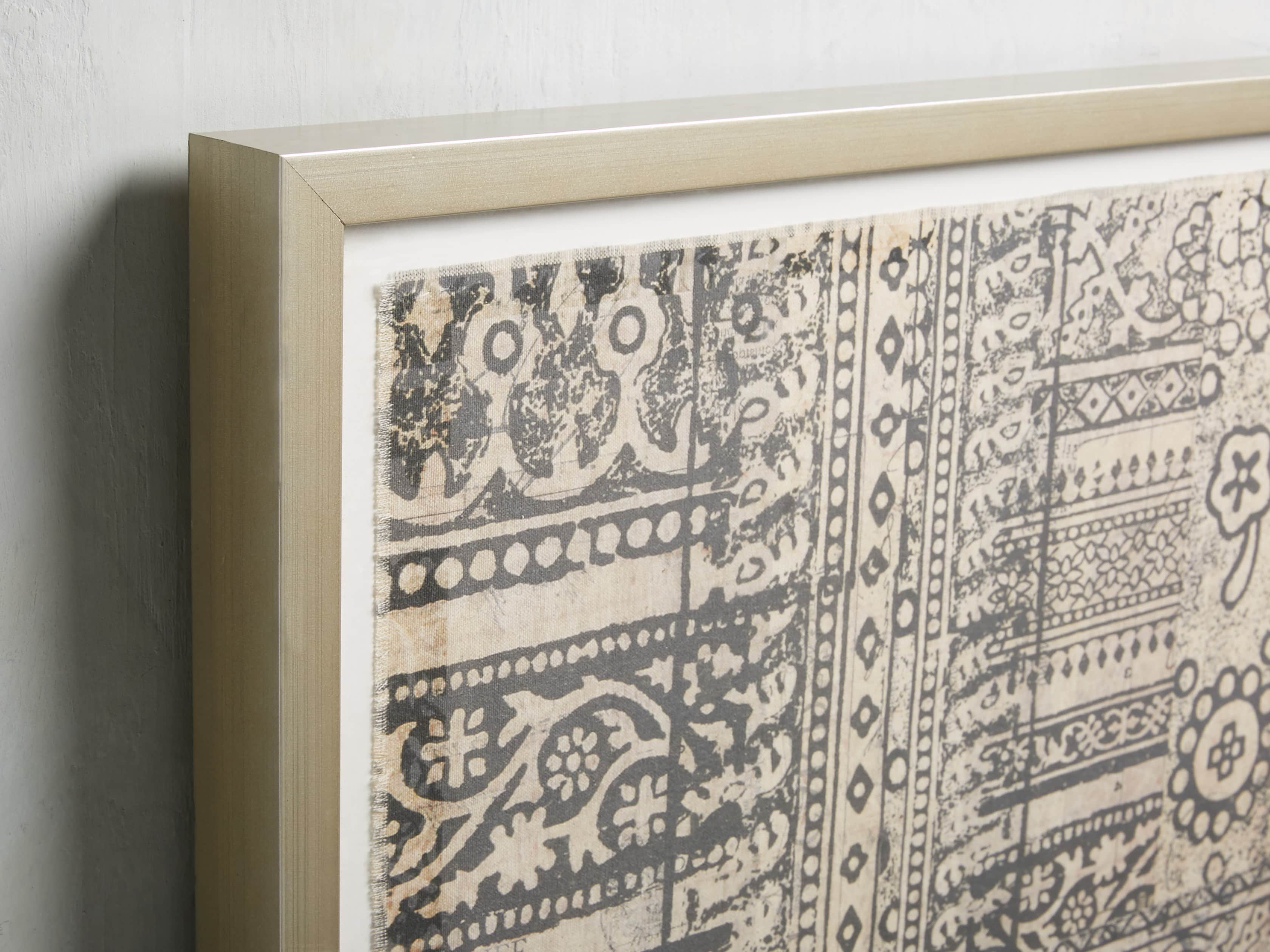 34" Textile Motif Framed Print 2