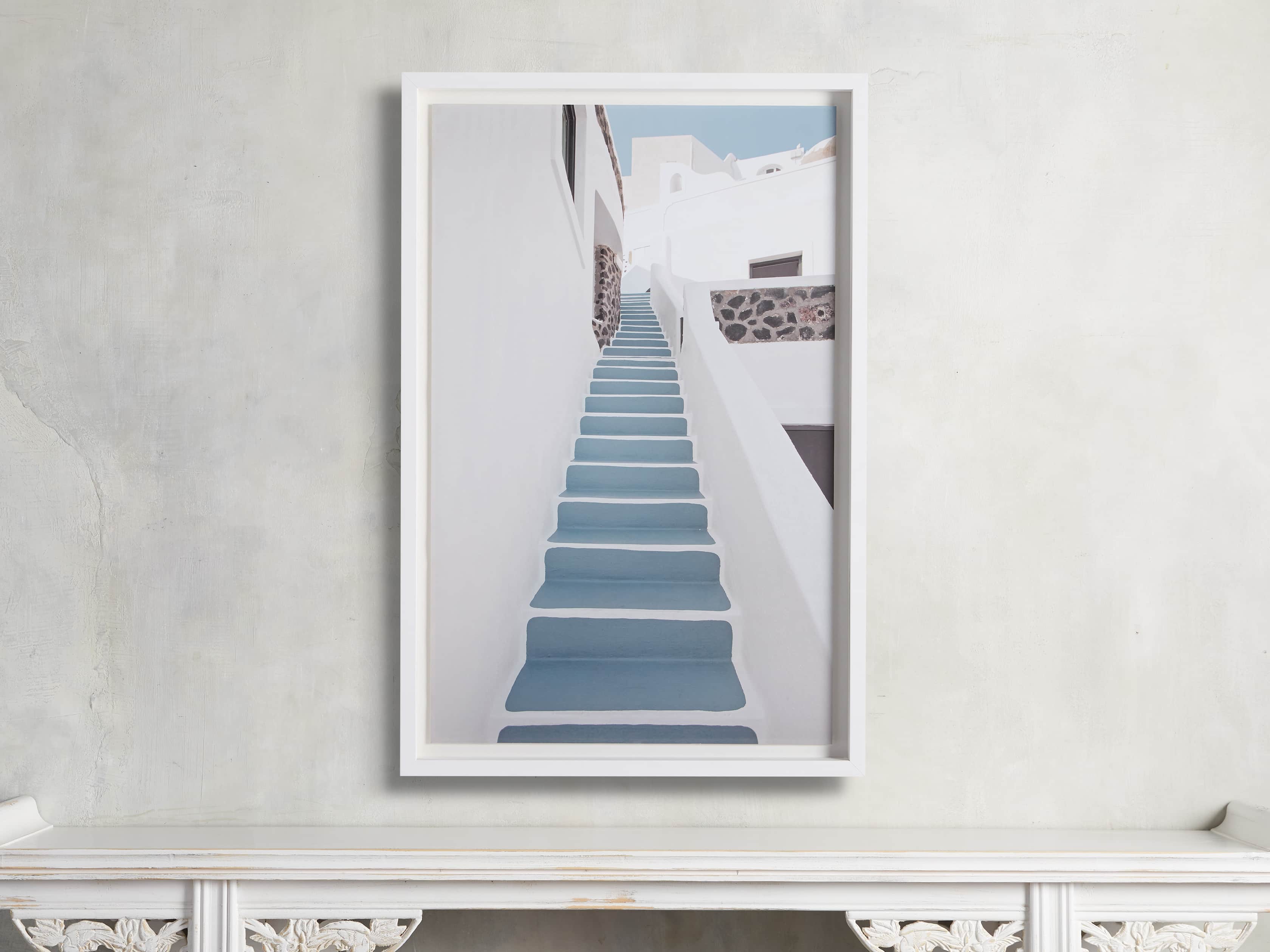 Blue Stairway Framed Print, slide 1 of 4