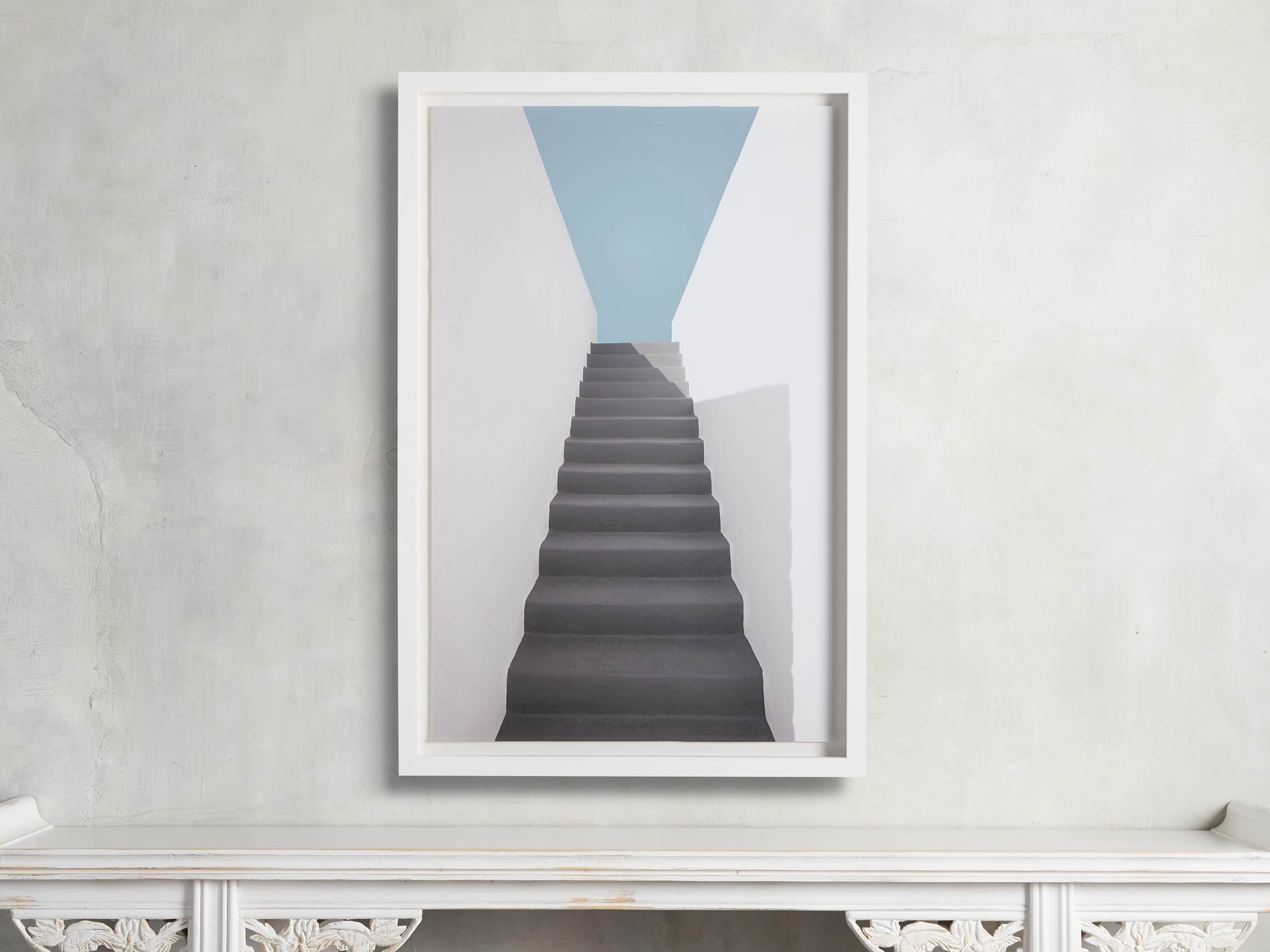 Grey Stairway Framed Print, slide 1 of 5