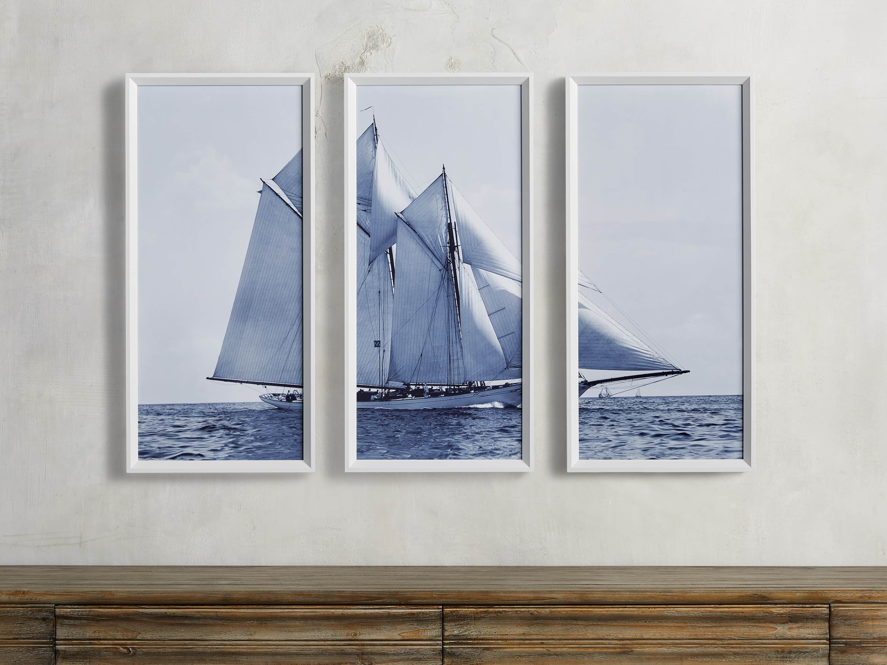 Blue Sails Triptych II Print, slide 3 of 5