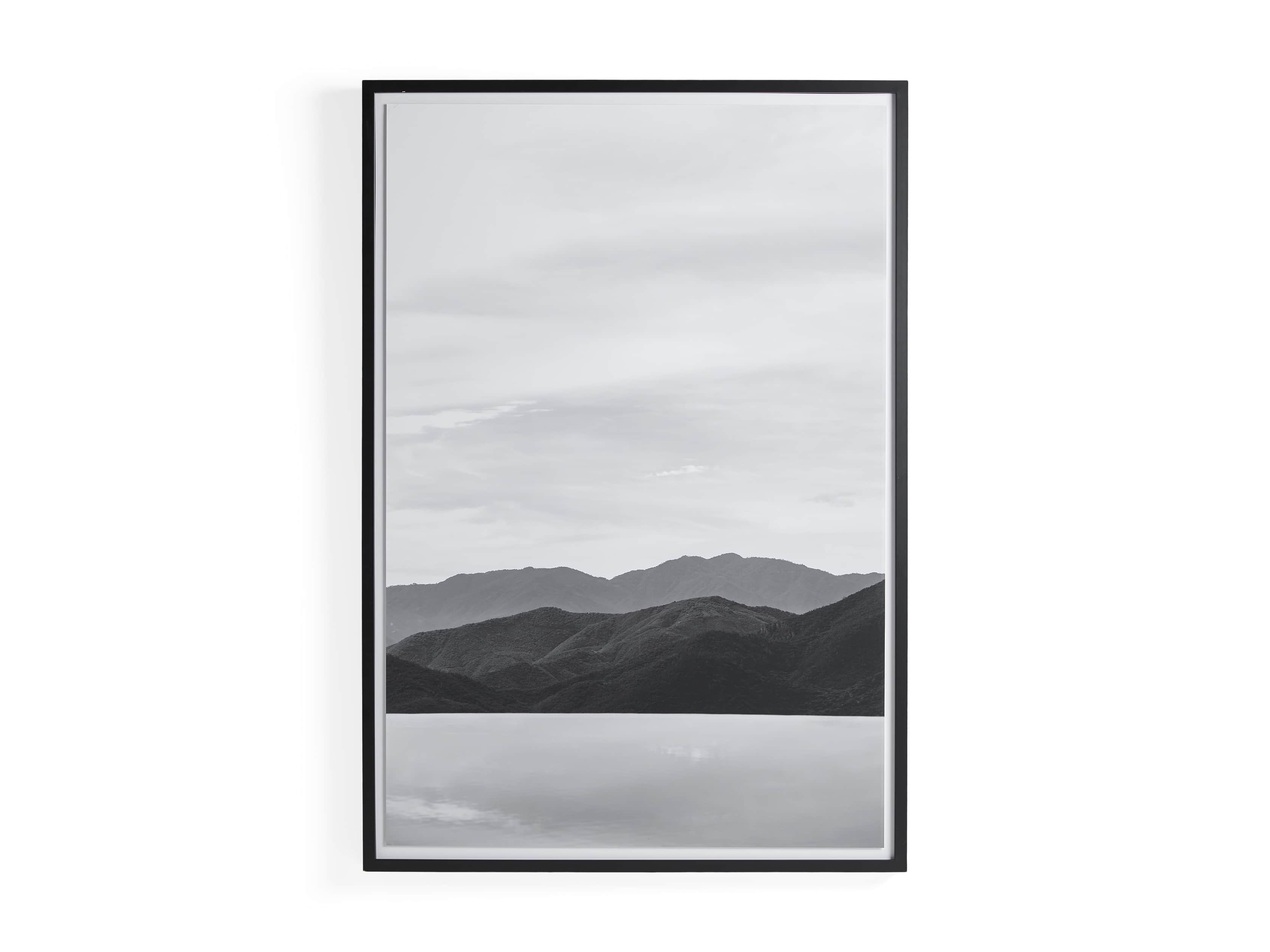 Mountain Views Black & White Framed Print, slide 3 of 3