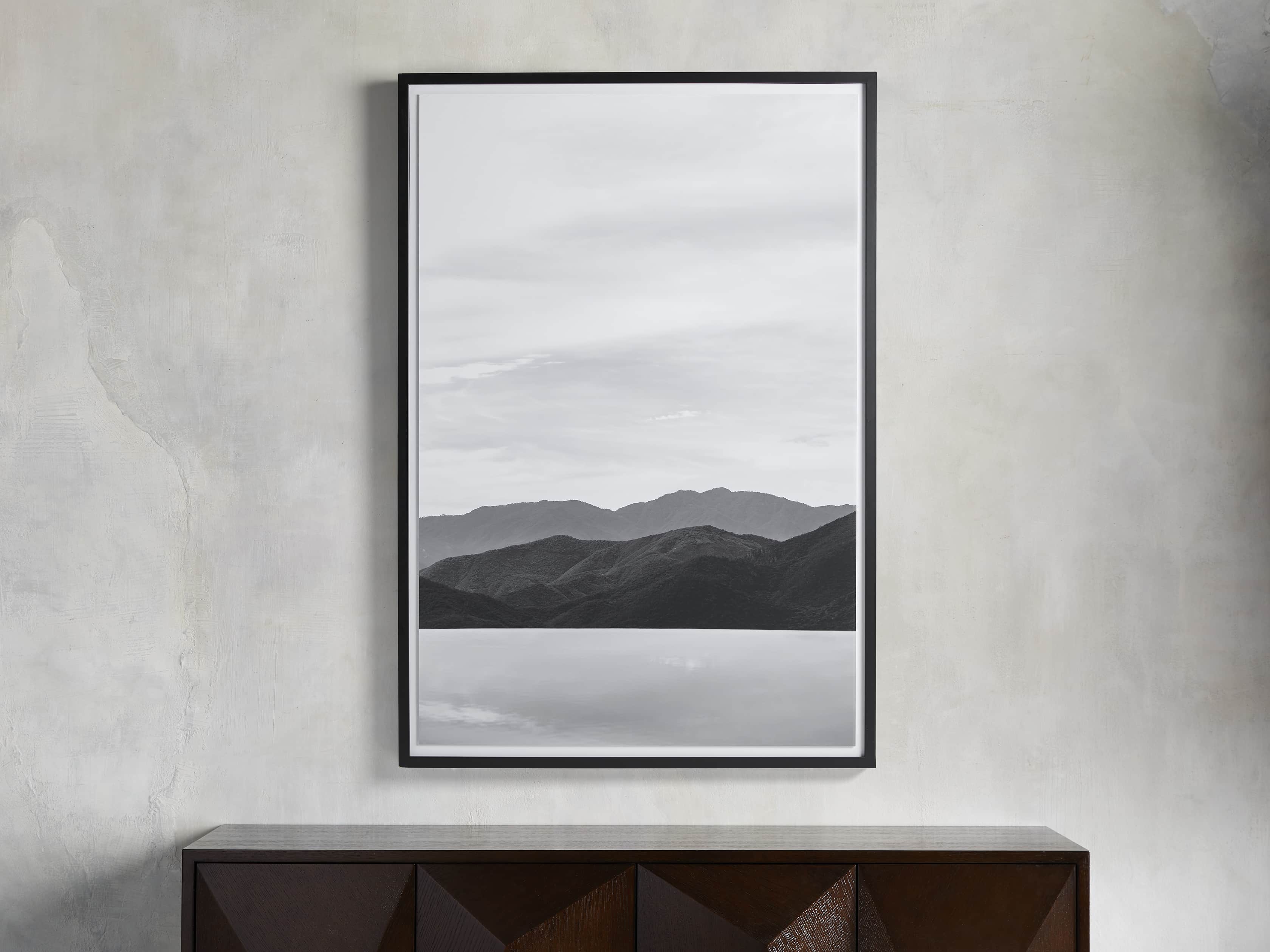 Mountain Views Black & White Framed Print, slide 1 of 3