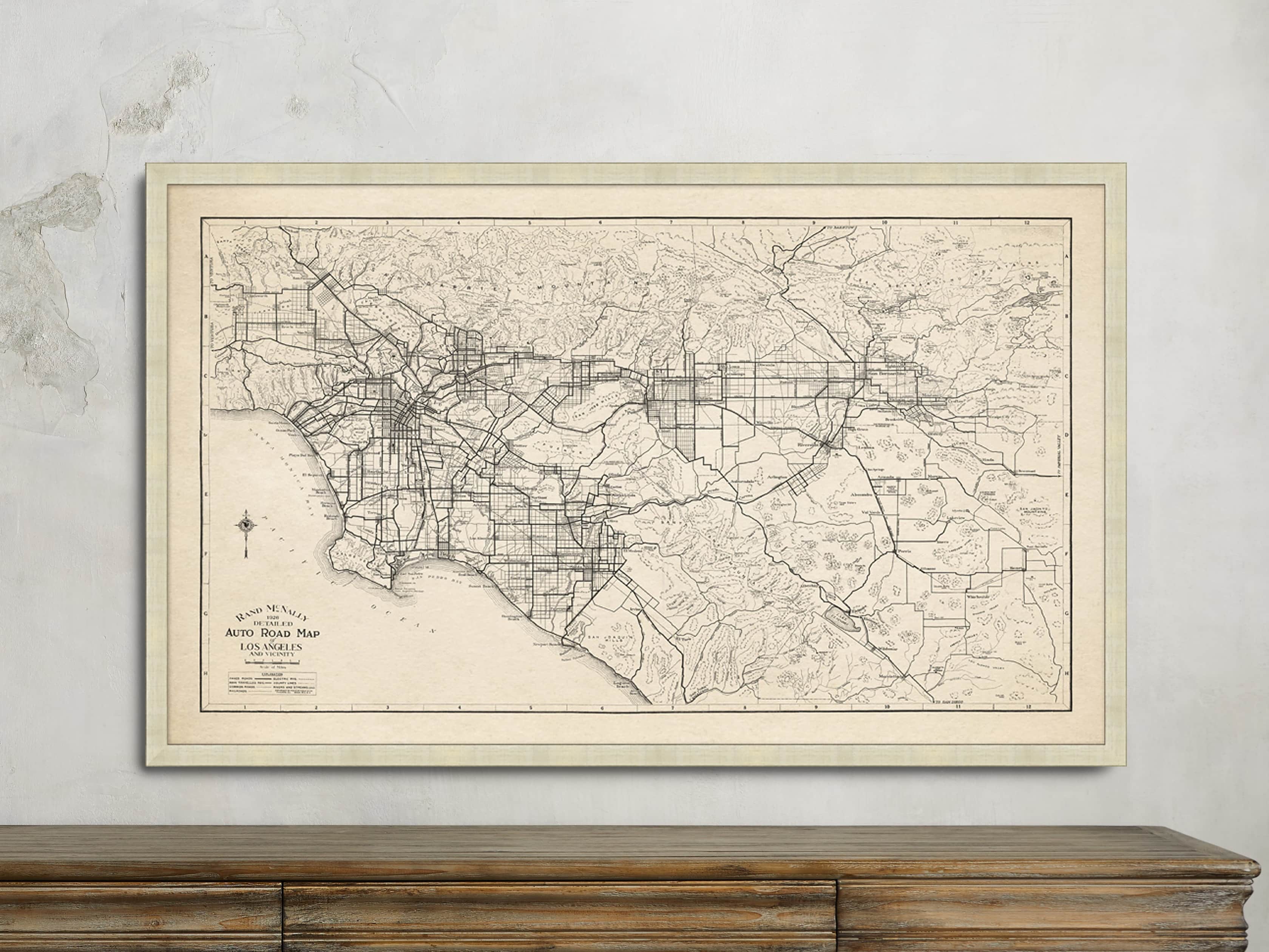 Los Angeles 52" X 32" Map
