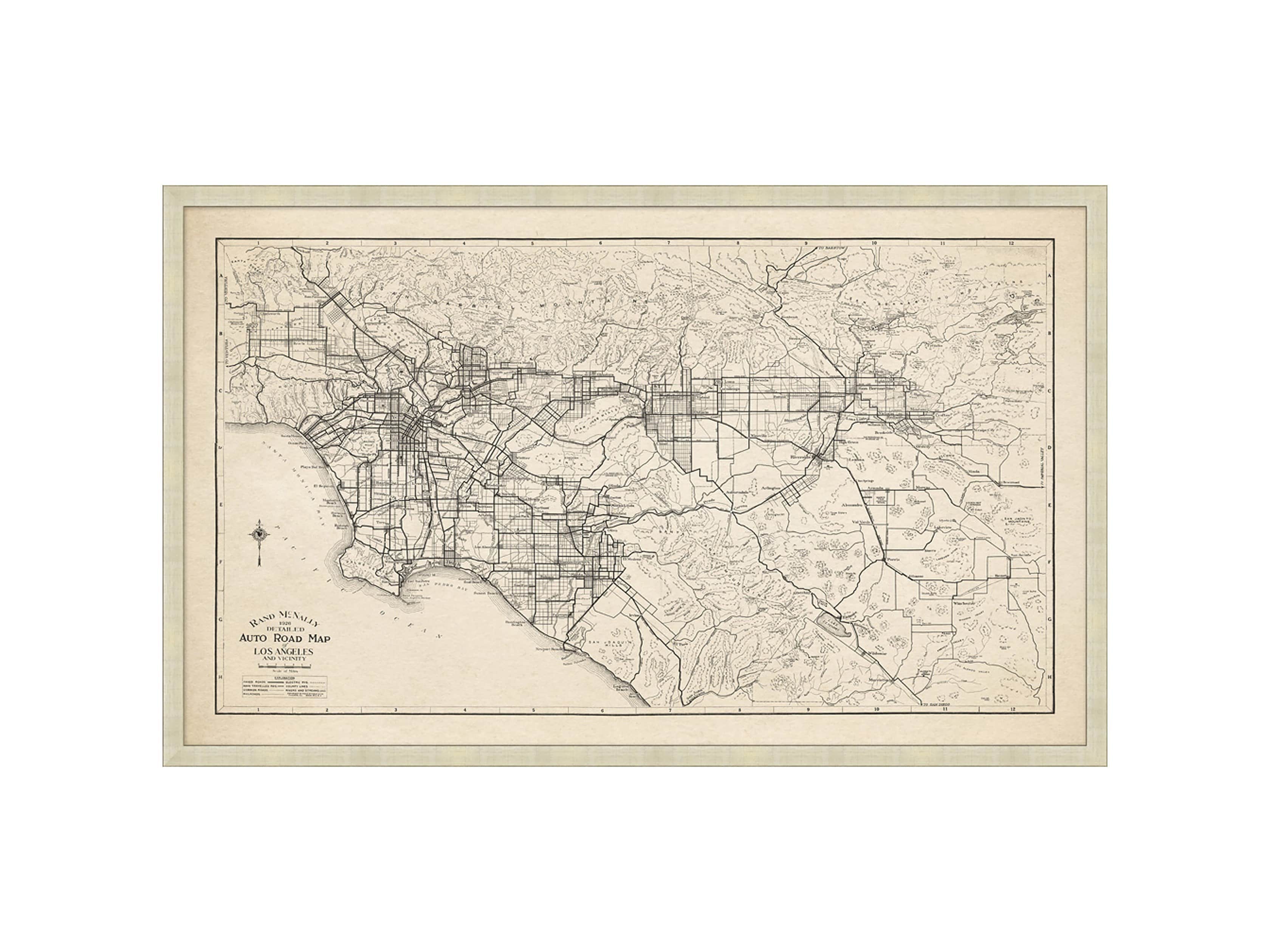 Los Angeles 52" X 32" Map