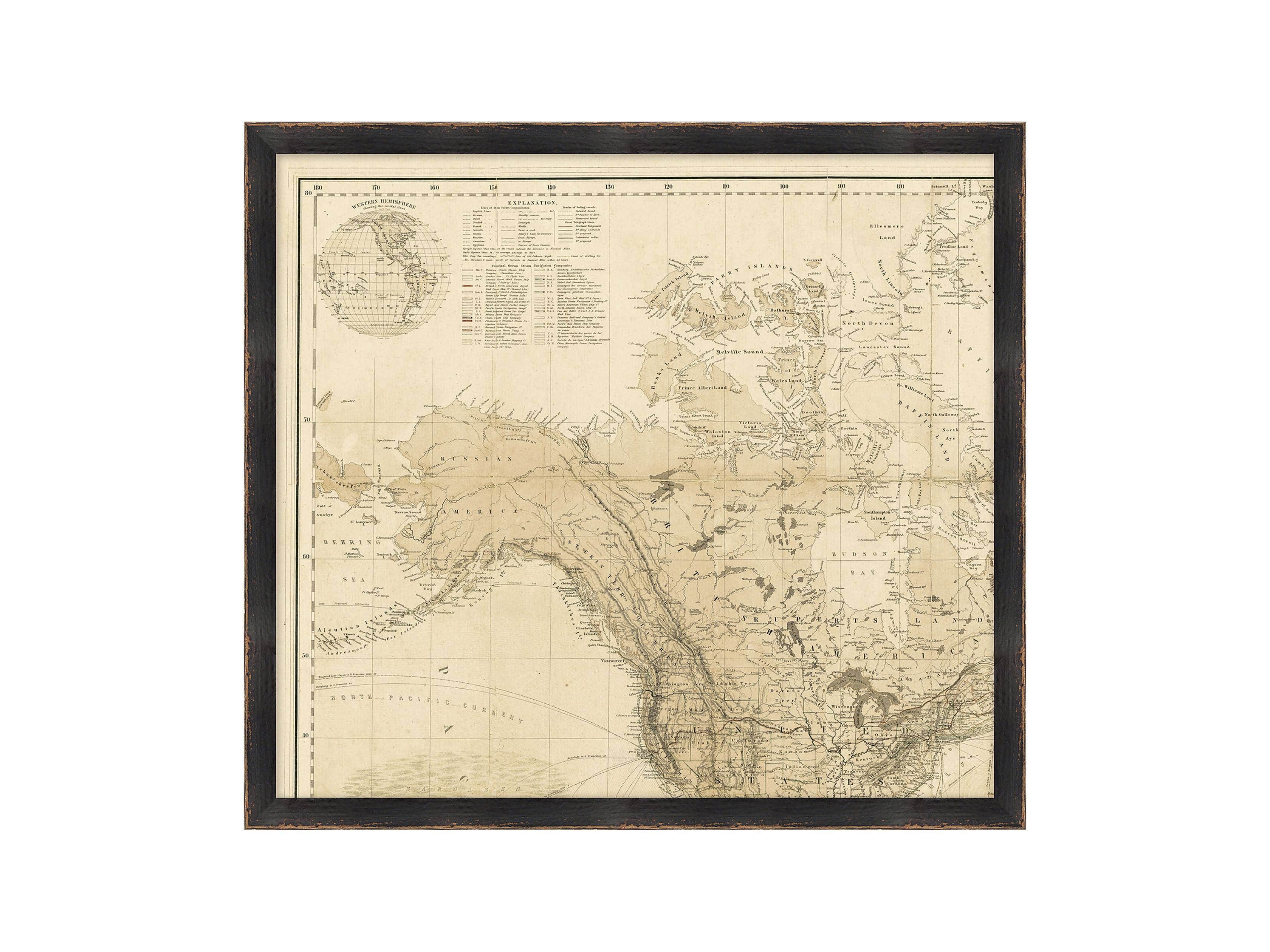World Map Gallery Print I, slide 2 of 2