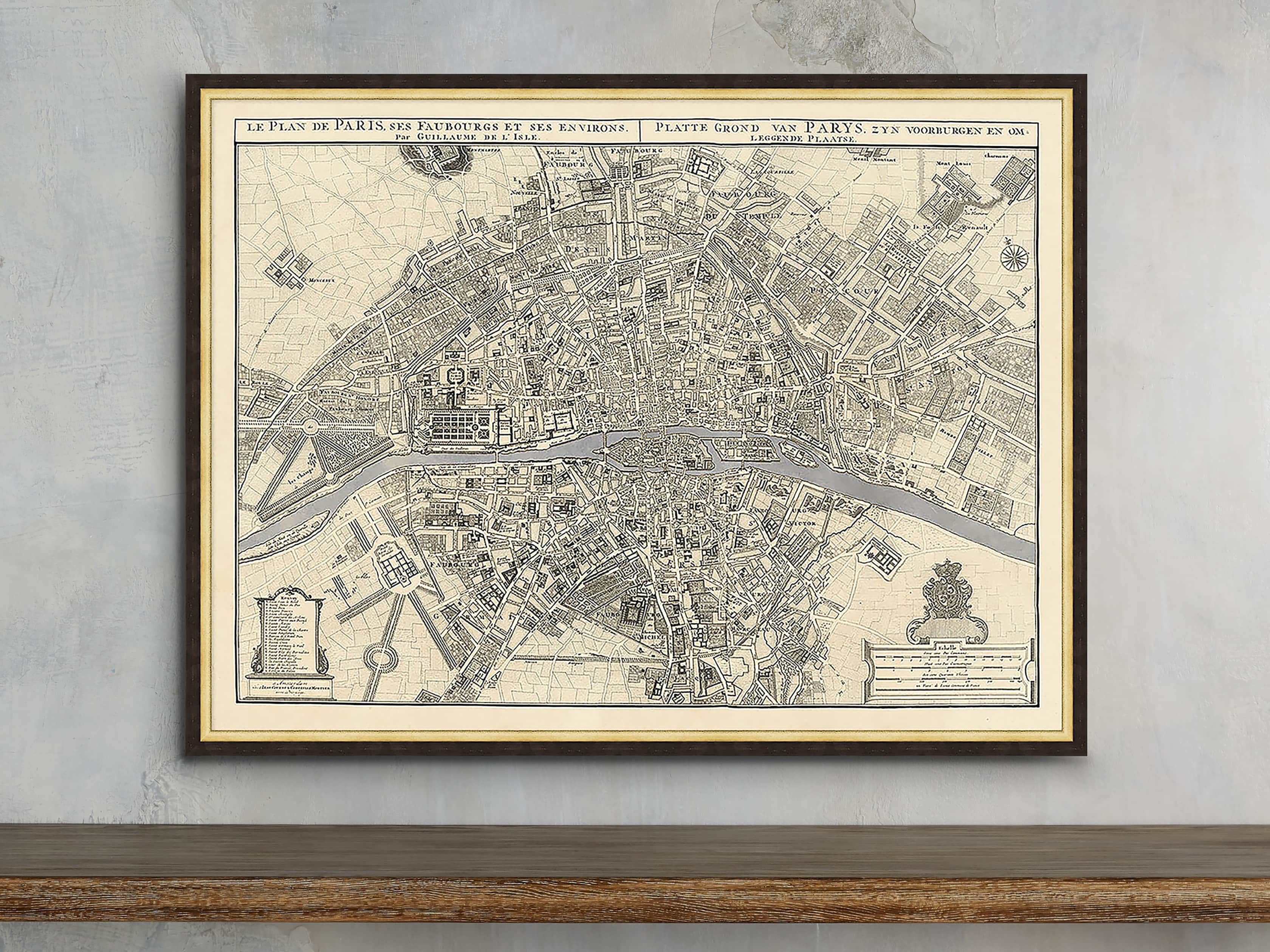 Silver Leaf Paris Map - 27.5" X 20.5", slide 1 of 2