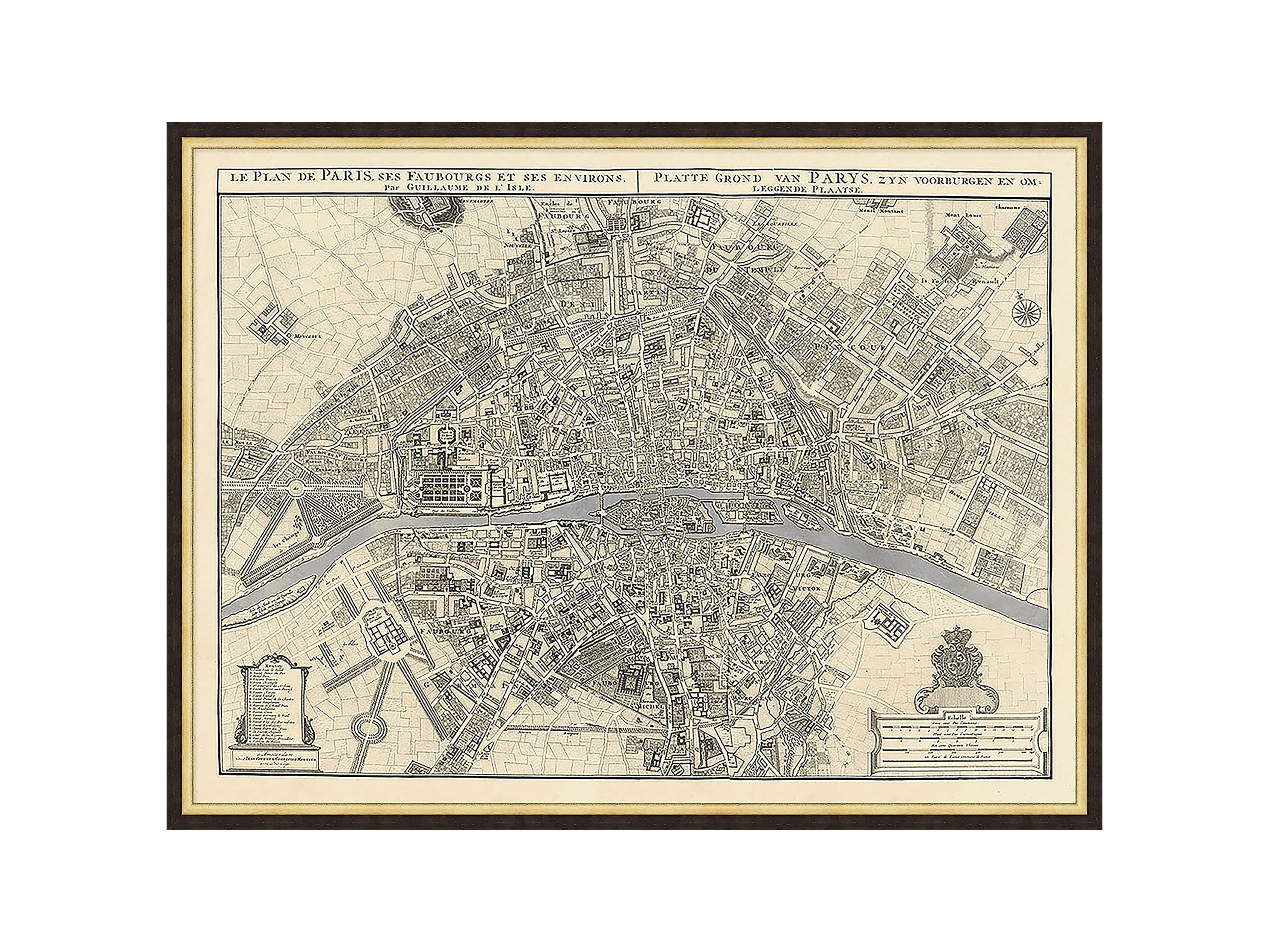 Silver Leaf Paris Map - 27.5" X 20.5", slide 2 of 2