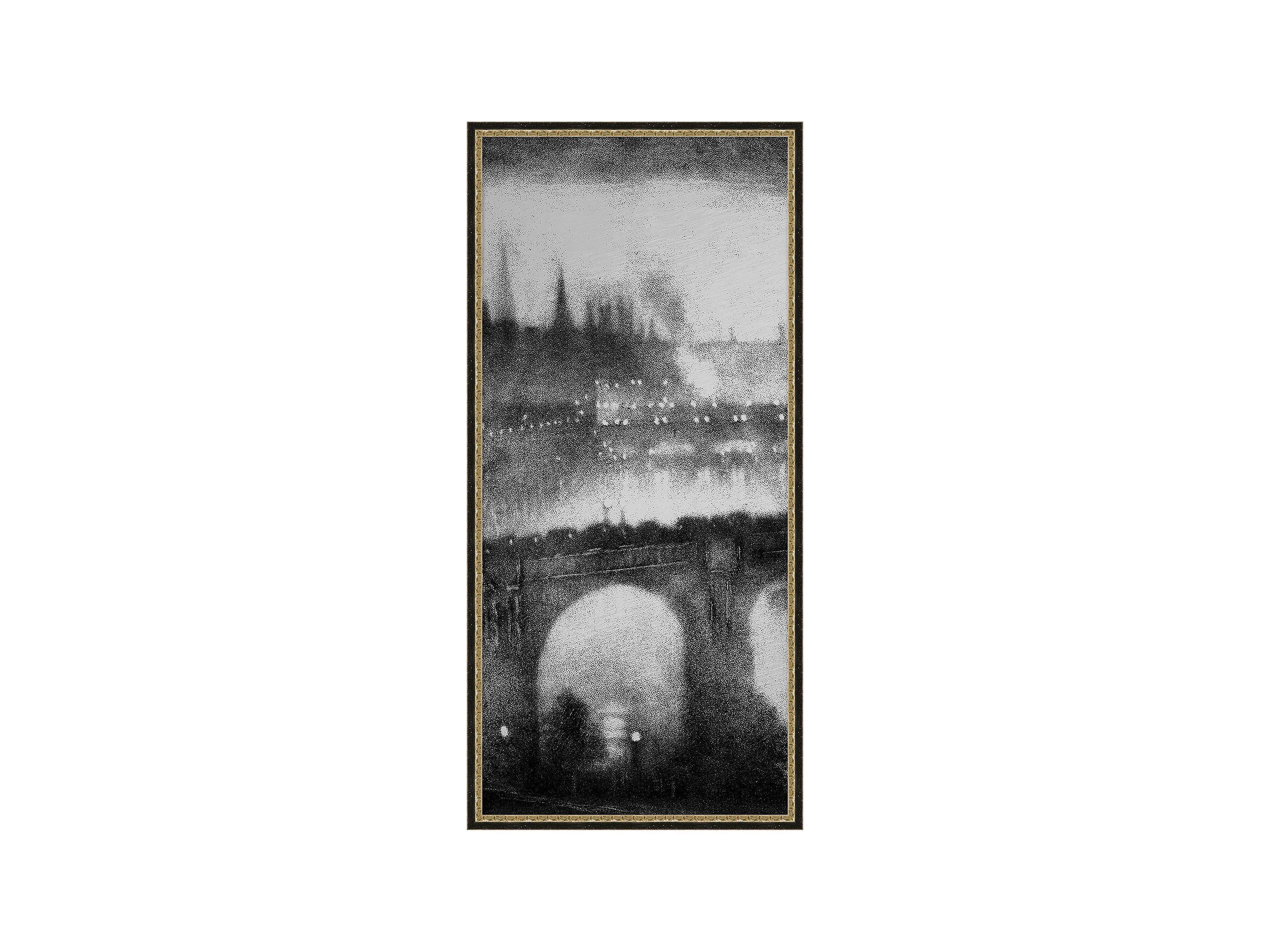 Silver Leaf Cityscape 23" x 48" Print 1