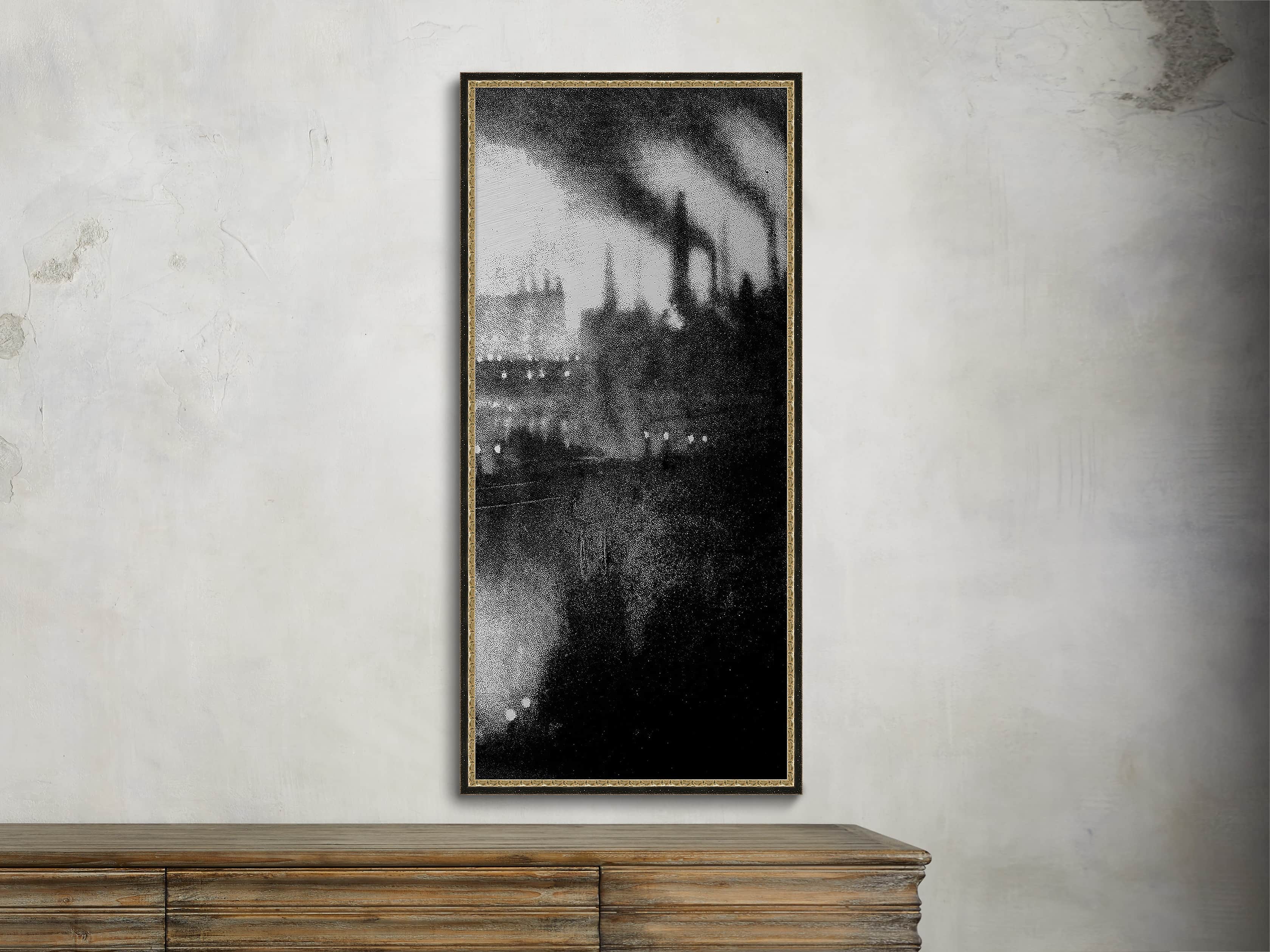 Silver Leaf Cityscape 23" x 48" Print 2