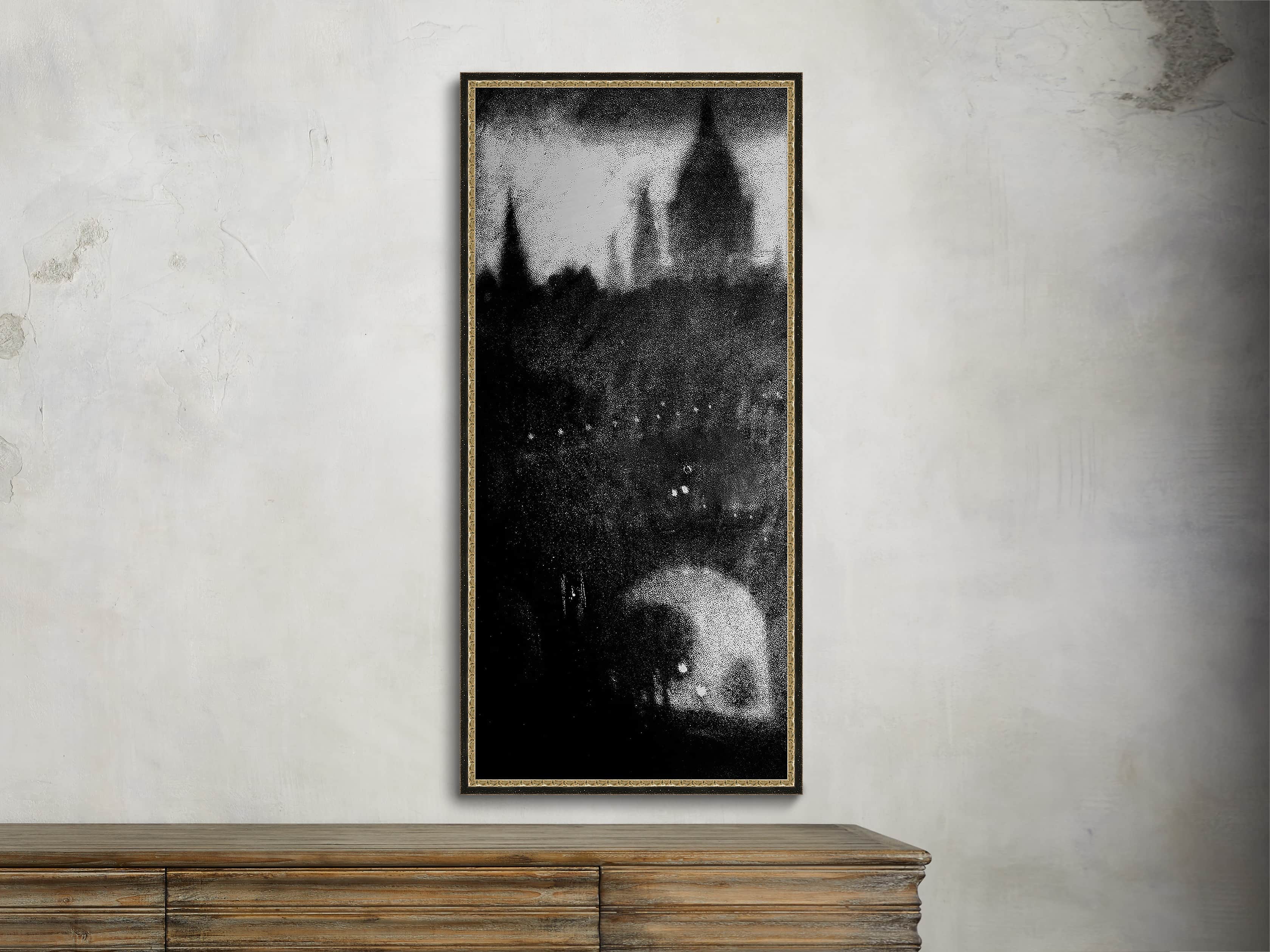 Silver Leaf Cityscape 23" x 48" Print 3