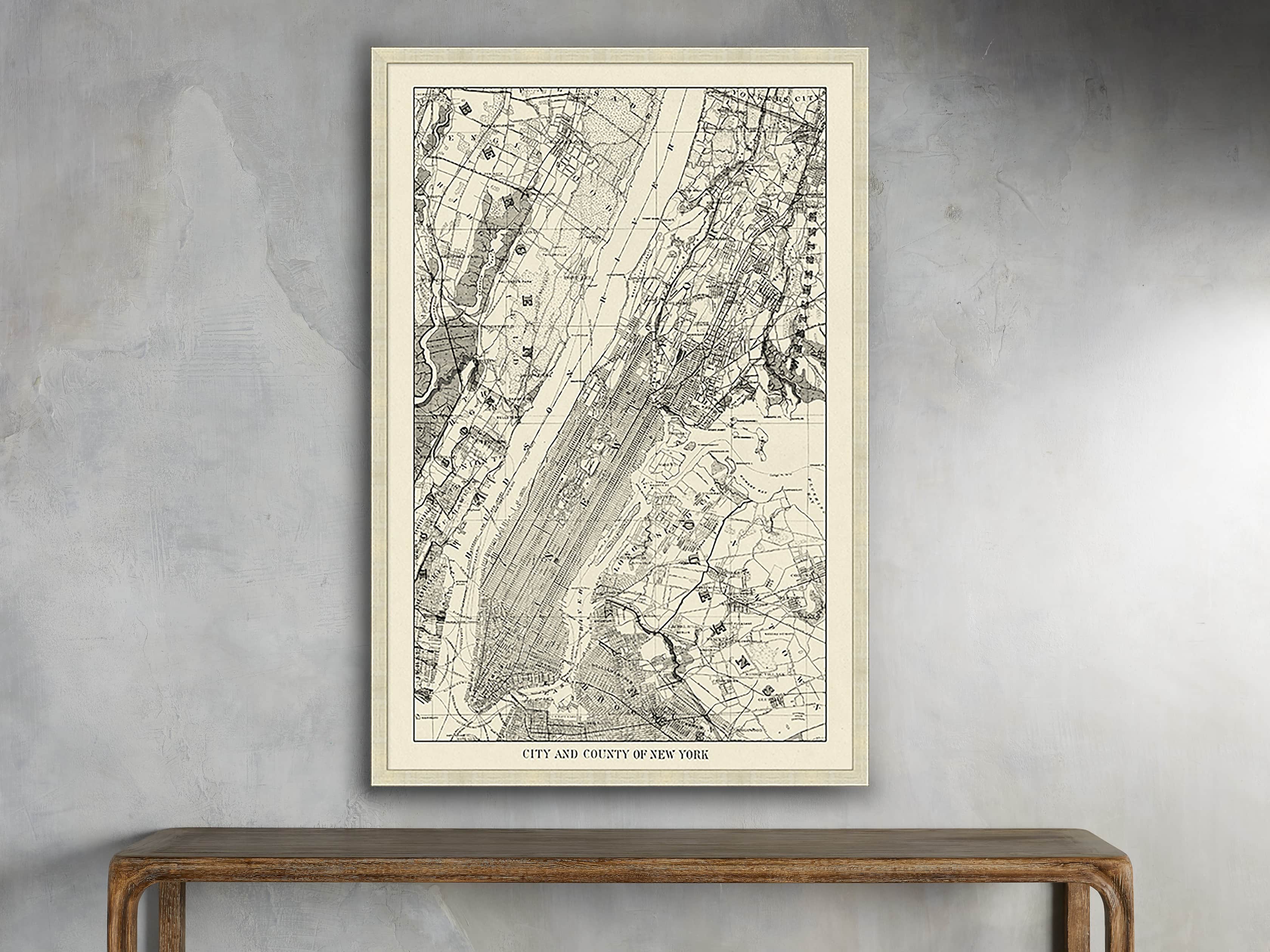 New York Map 35" X 52" Framed Print, slide 1 of 2