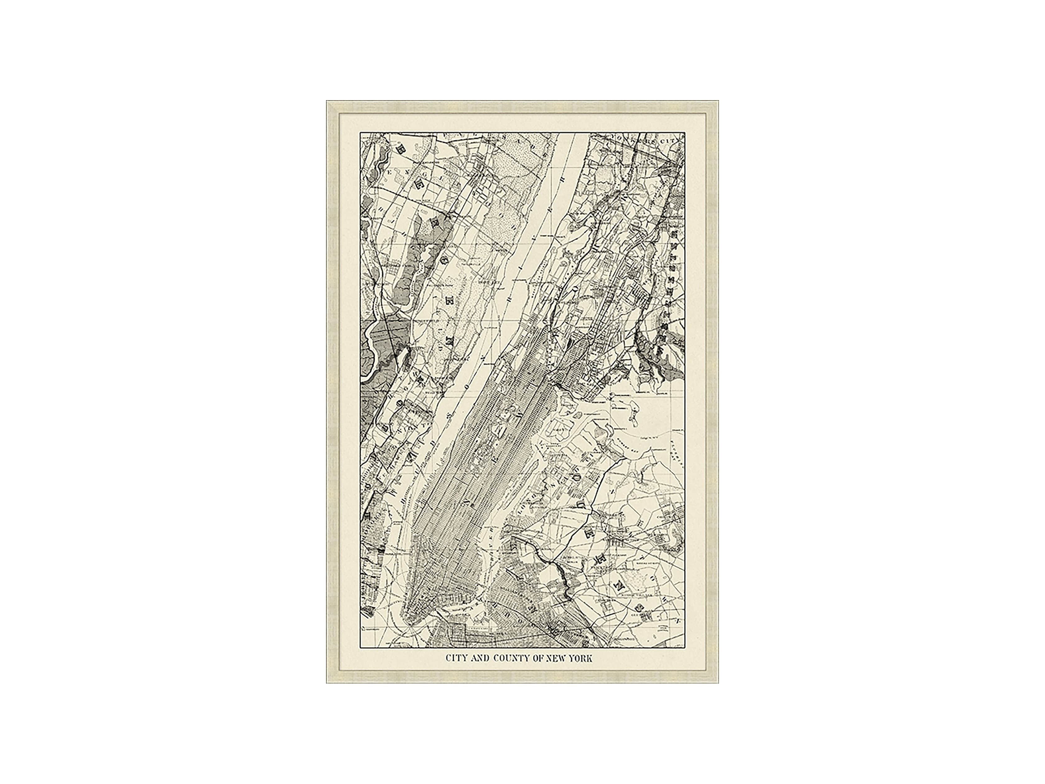 New York Map 35" X 52" Framed Print, slide 2 of 2