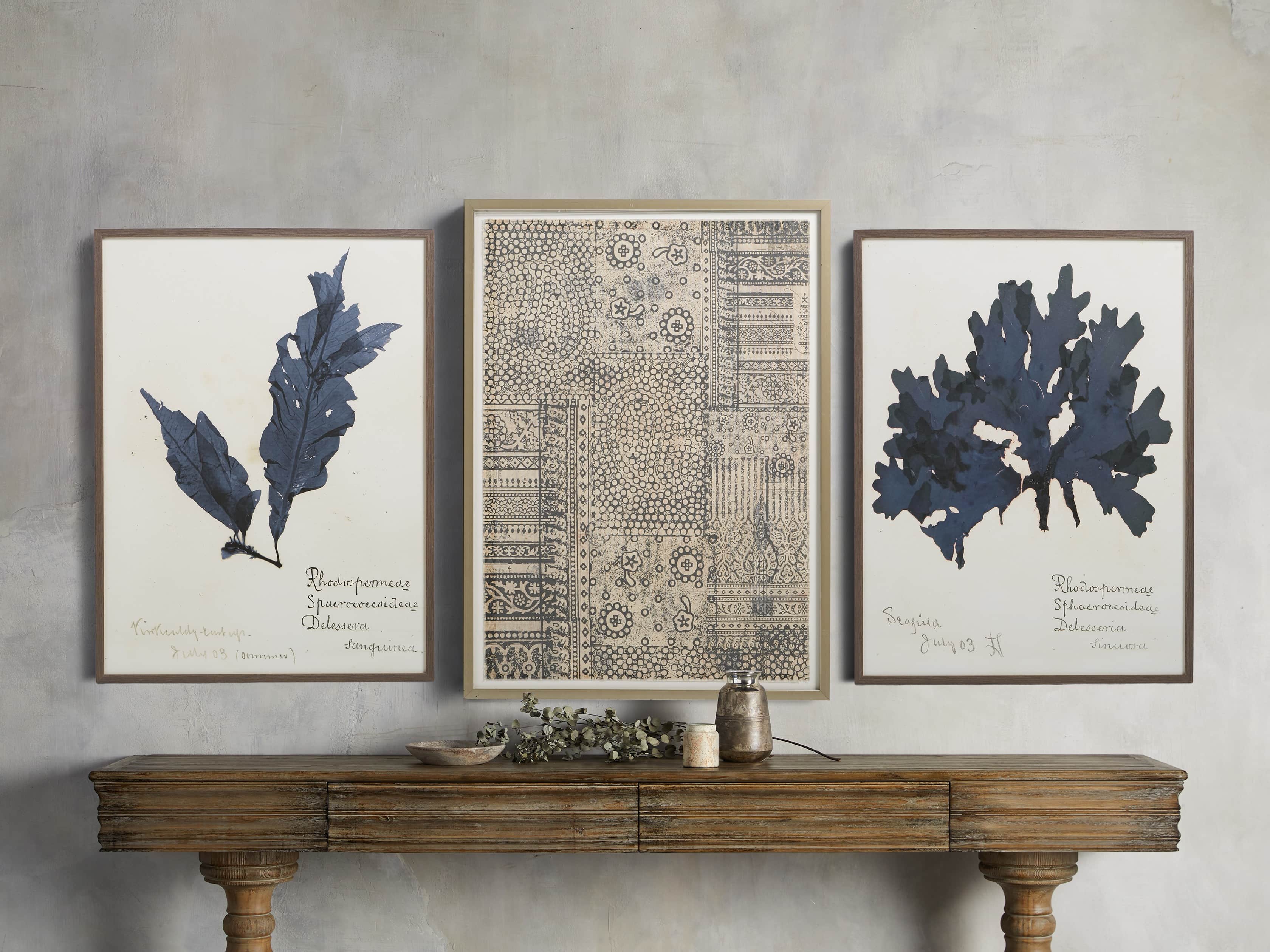 32" Blue Seaweed Framed Print II, slide 4 of 5