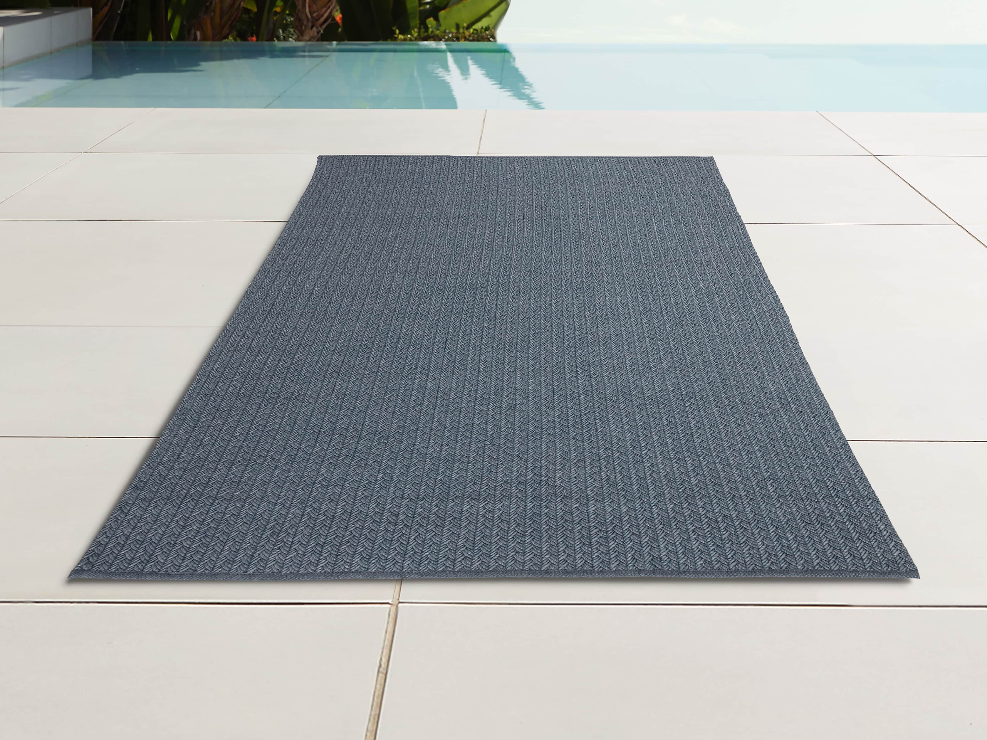 4' x 6' Manor Navy Outdoor Rug, slide 1 of 3