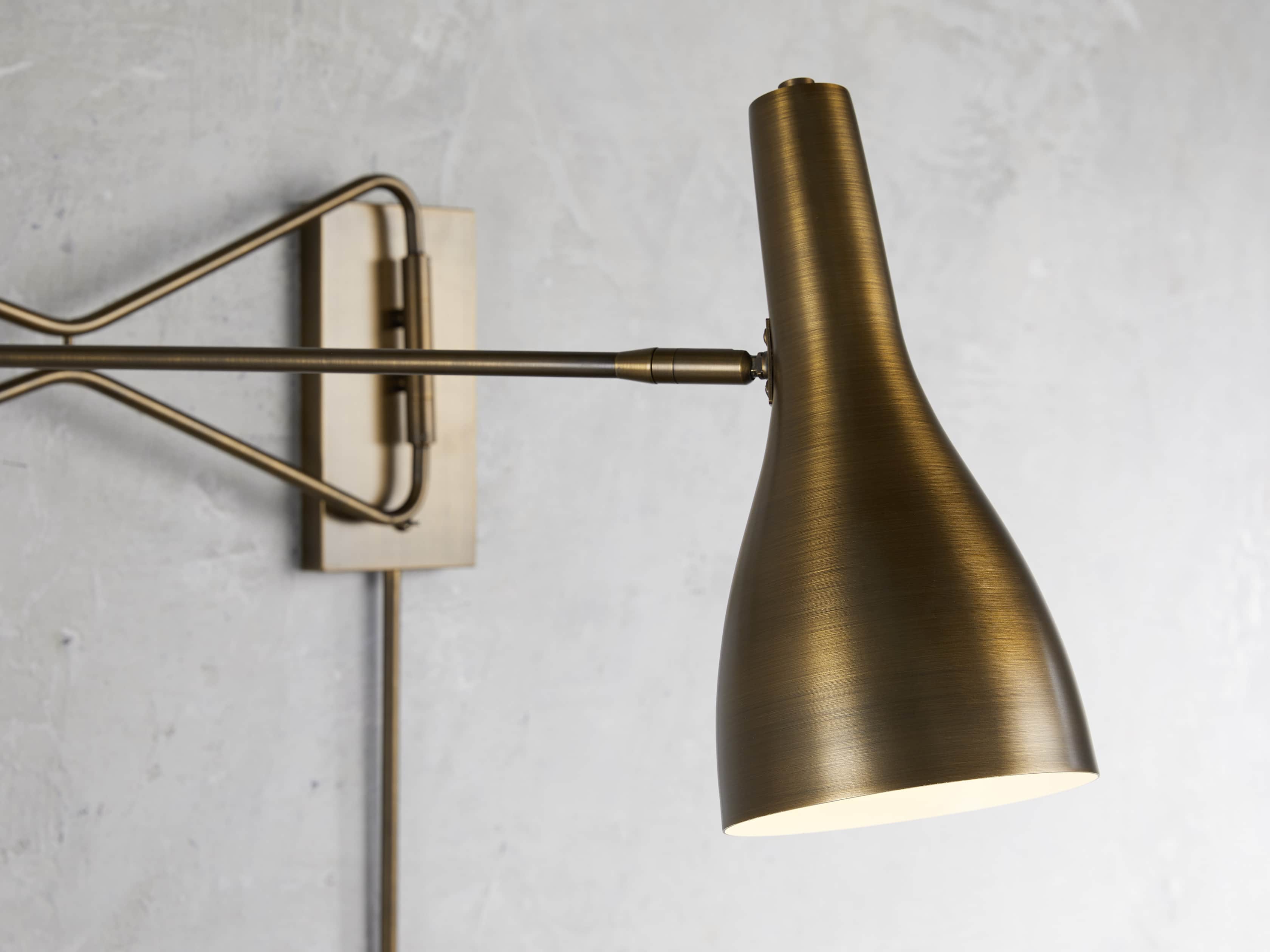 Aldrich Swing-Arm Brass Wall Sconce, slide 2 of 3