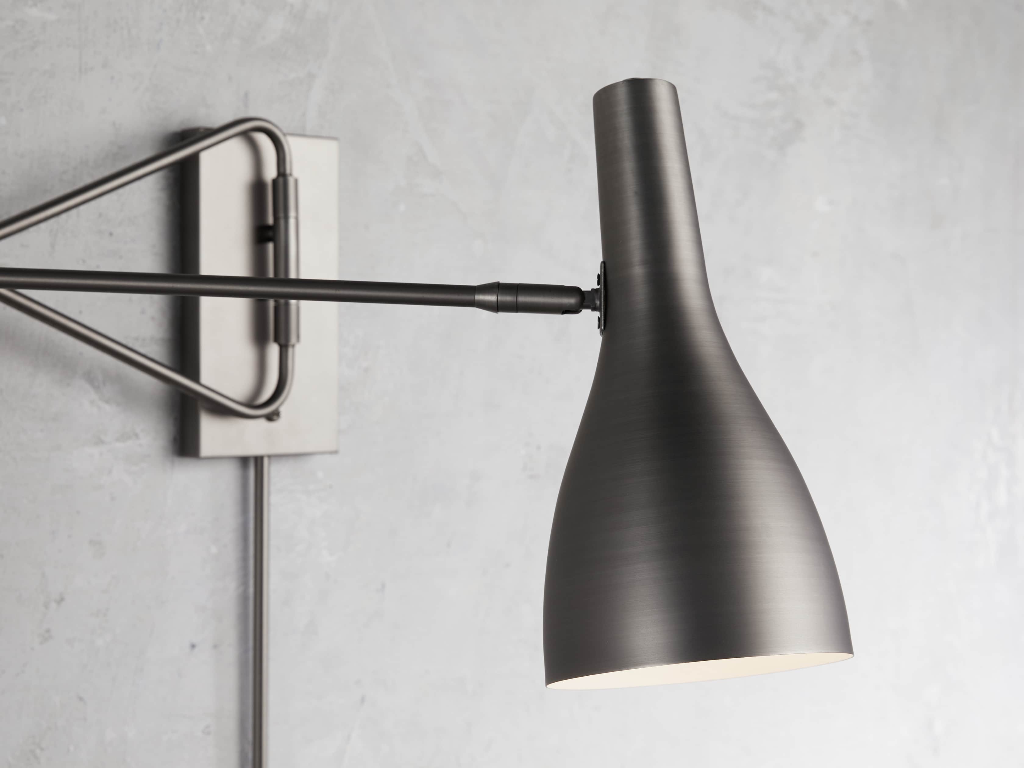 Aldrich Swing-Arm Nickel Wall Sconce, slide 2 of 3