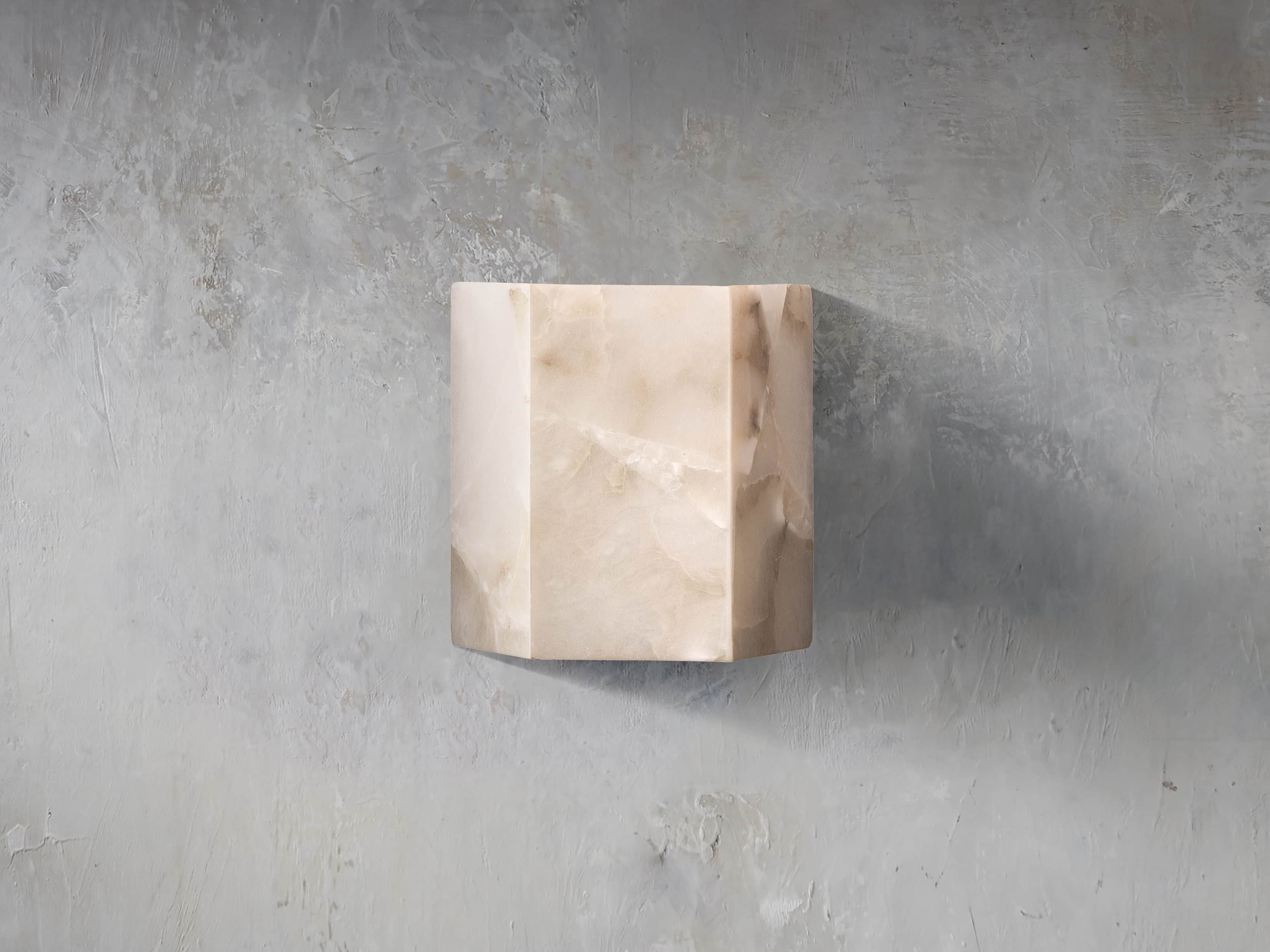 Alabaster Hexagonal Small Sconce, slide 1 of 2